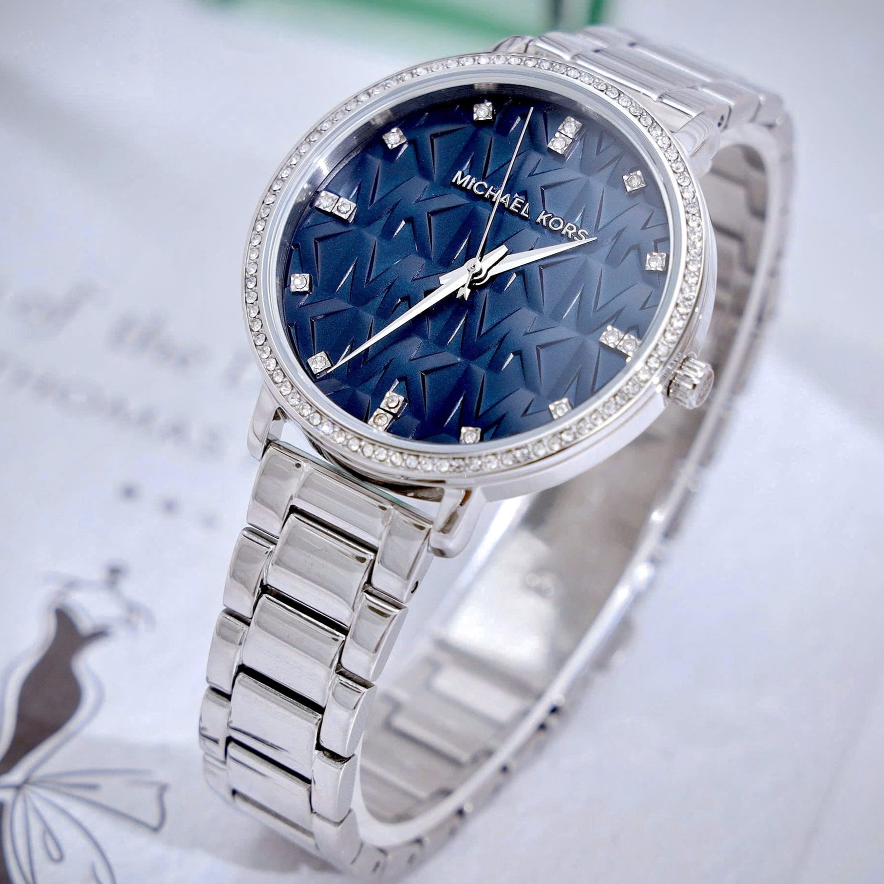 Đồng hồ nữ Michael Kors Pyper Blue Dial Silver Tone Womens Watch MK4671 10