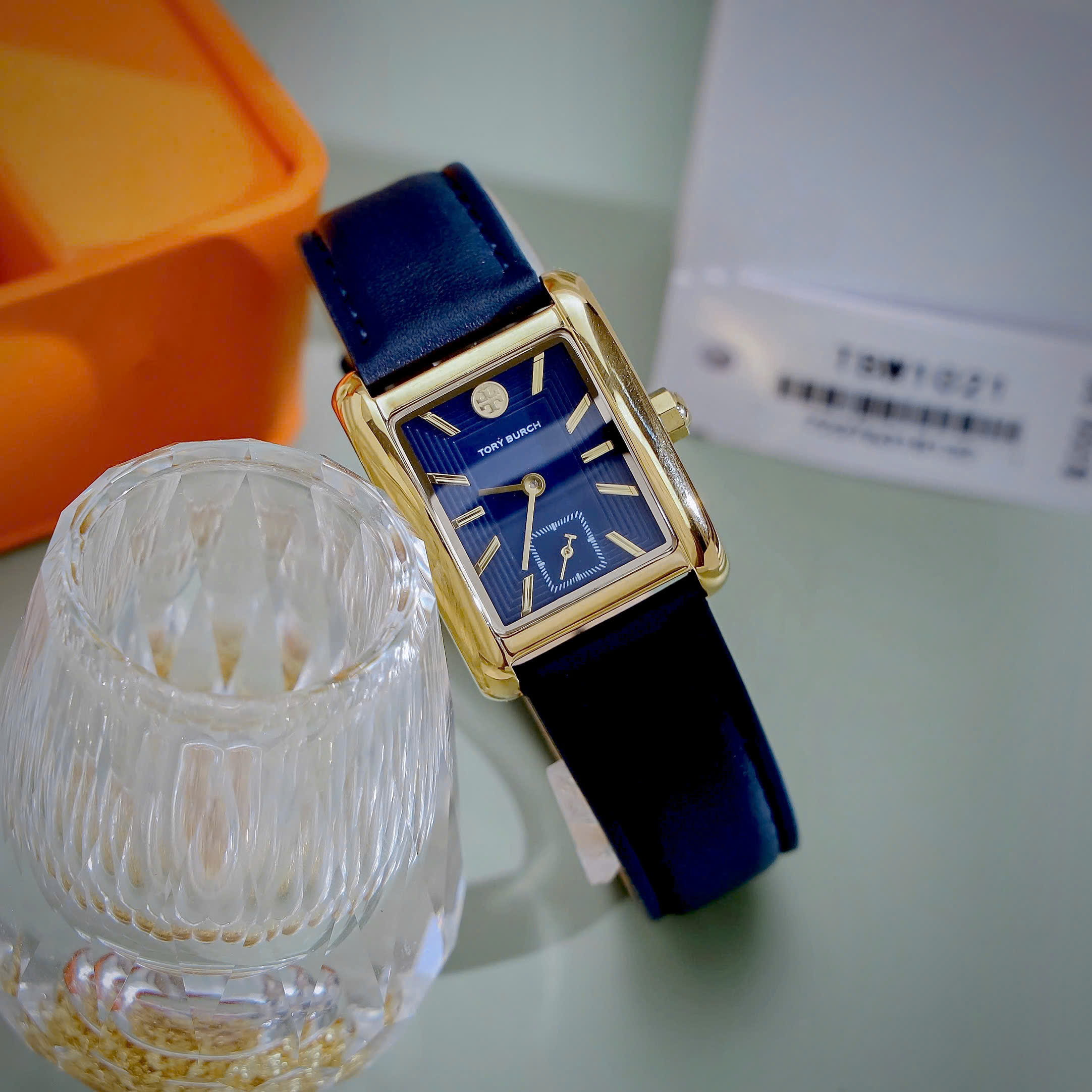 Đồng hồ nữ Tory Burch Womens The Eleanor Navy Leather Strap Watch TBW1021 7