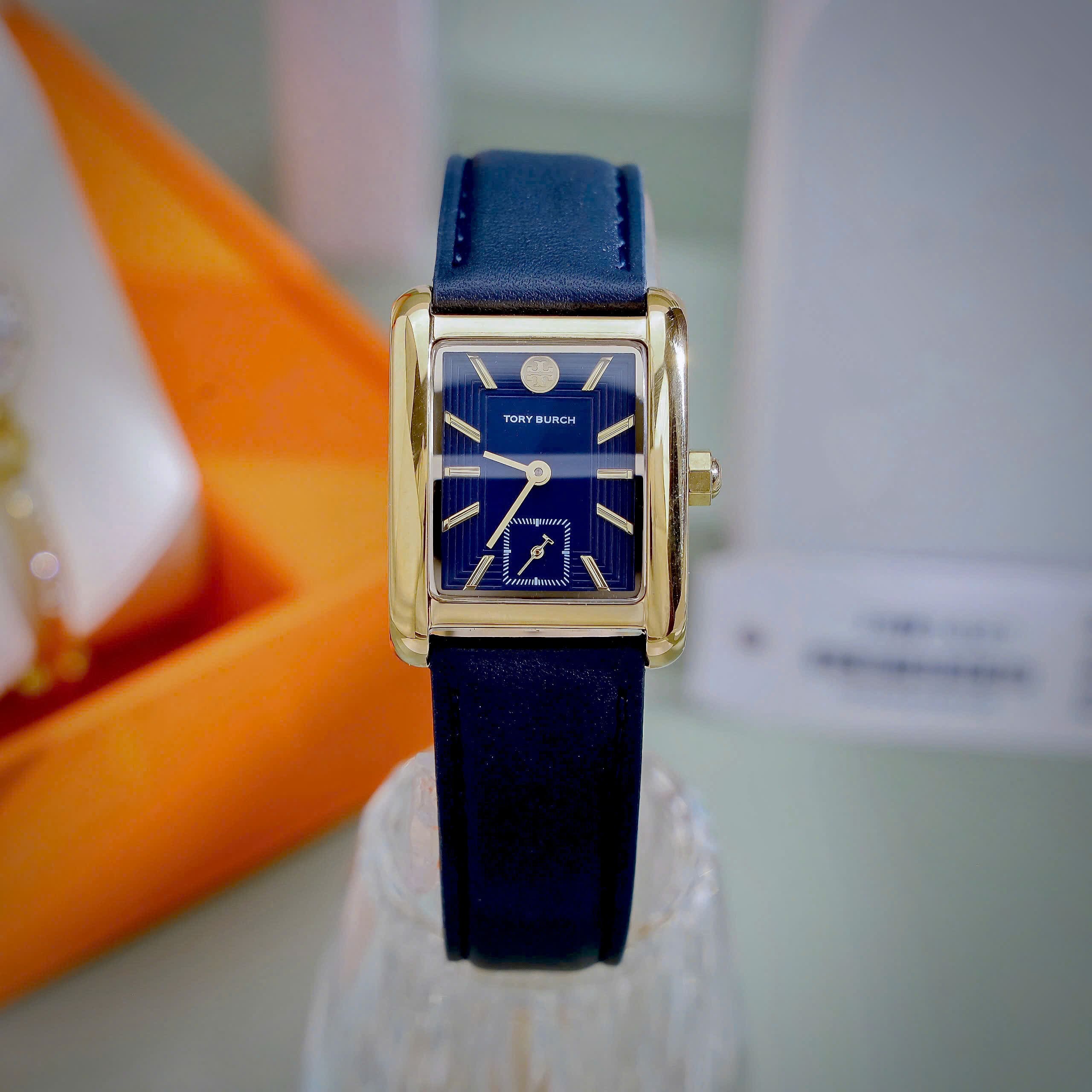 Đồng hồ nữ Tory Burch Womens The Eleanor Navy Leather Strap Watch TBW1021 8