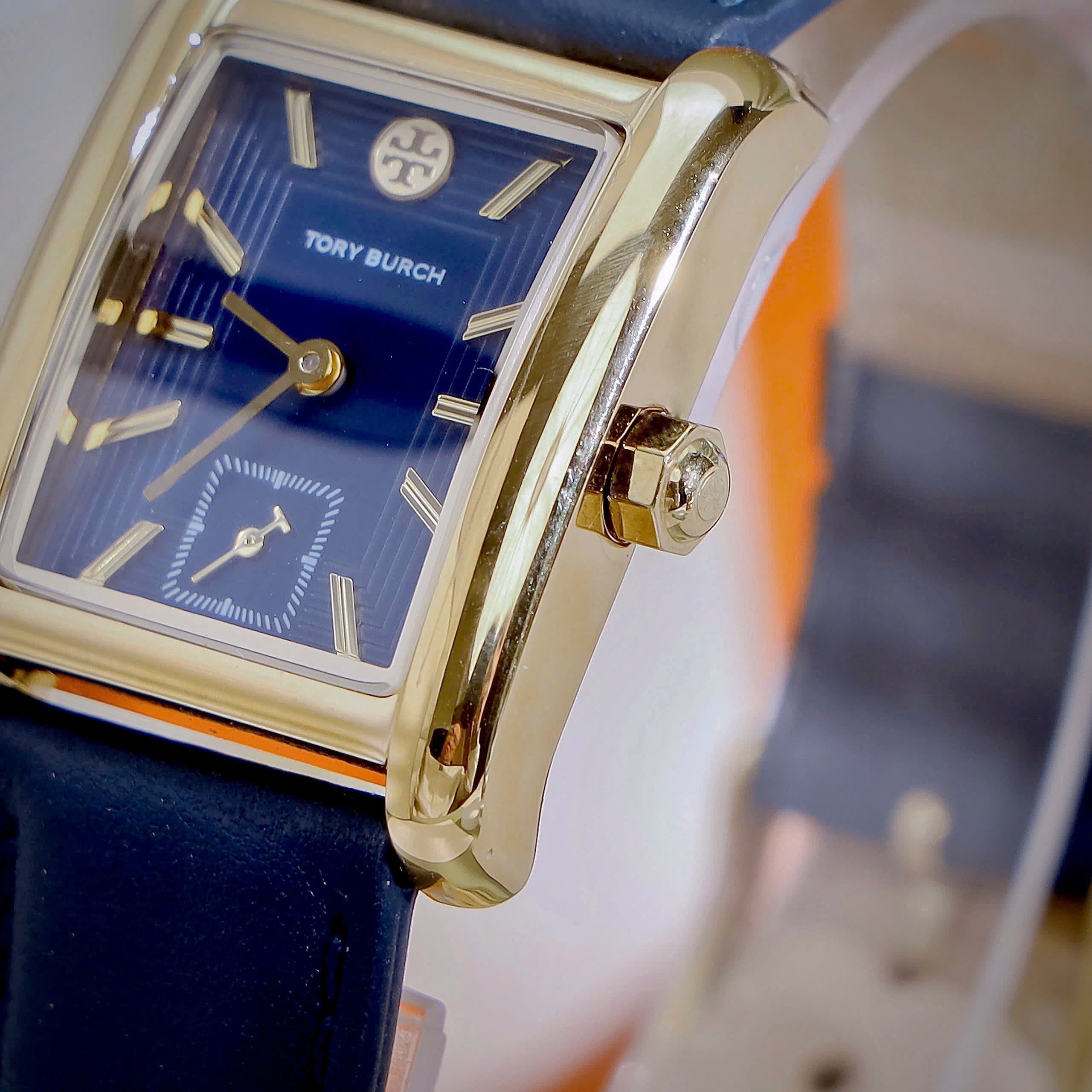 Đồng hồ nữ Tory Burch Womens The Eleanor Navy Leather Strap Watch TBW1021 9