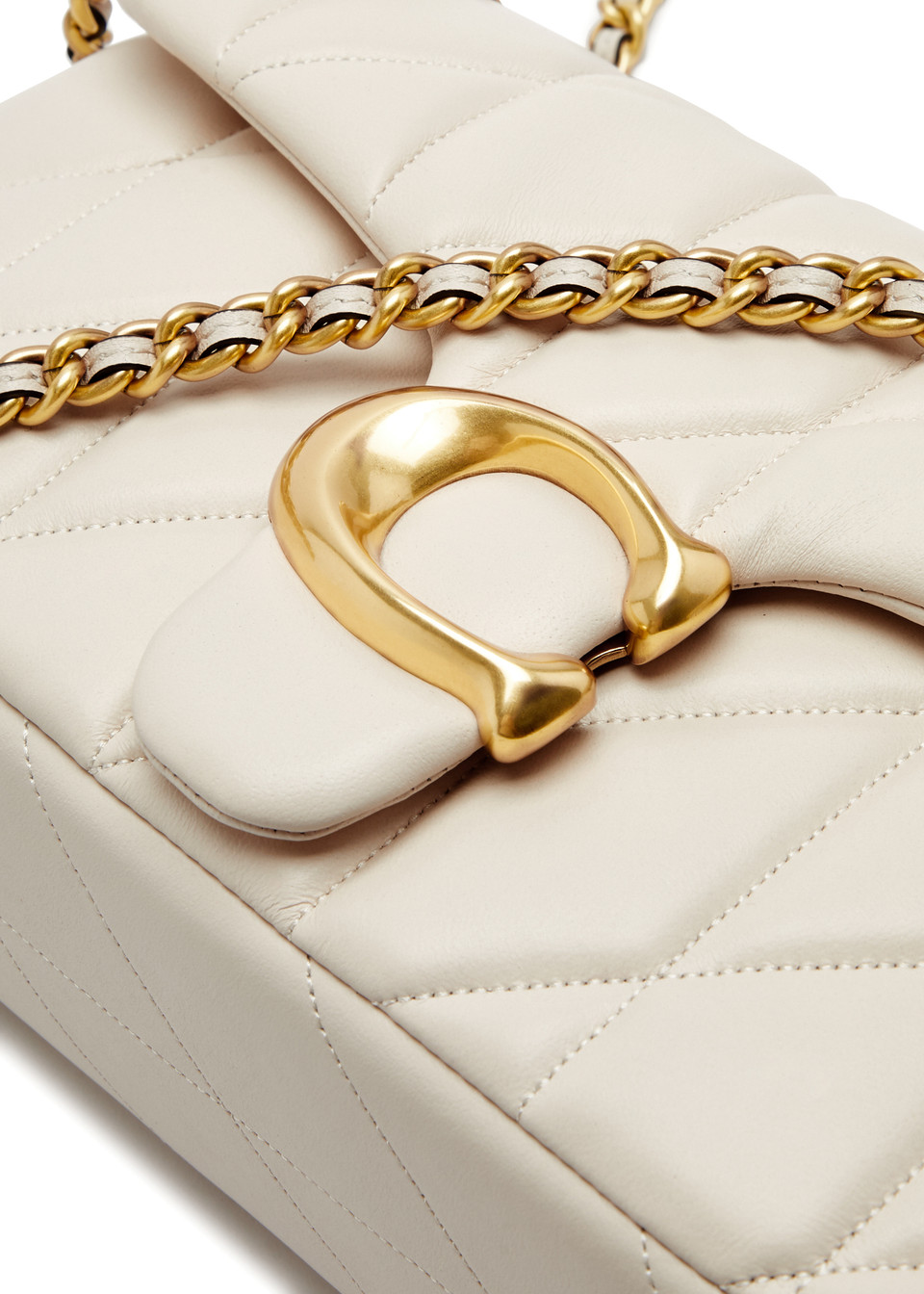 Túi đeo vai nữ Coach Tabby 26 Quilted Leather Shoulder Bag Chalk 2