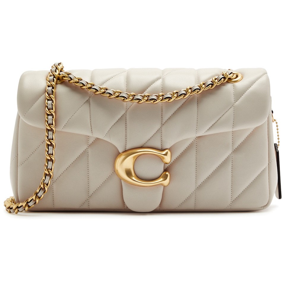 Túi đeo vai nữ Coach Tabby 26 Quilted Leather Shoulder Bag Chalk 4