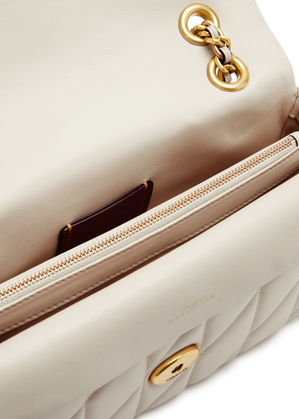 Túi đeo vai nữ Coach Tabby 26 Quilted Leather Shoulder Bag Chalk 5