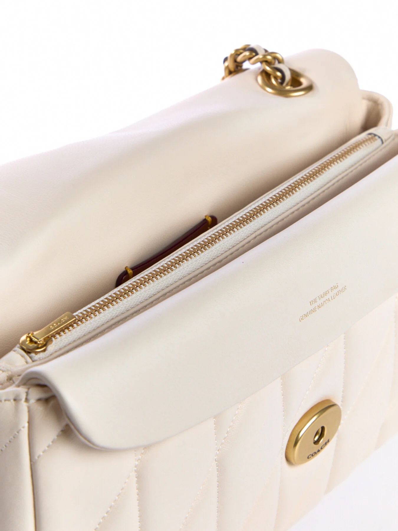 Túi đeo vai nữ Coach Tabby 26 Quilted Leather Shoulder Bag Chalk 7