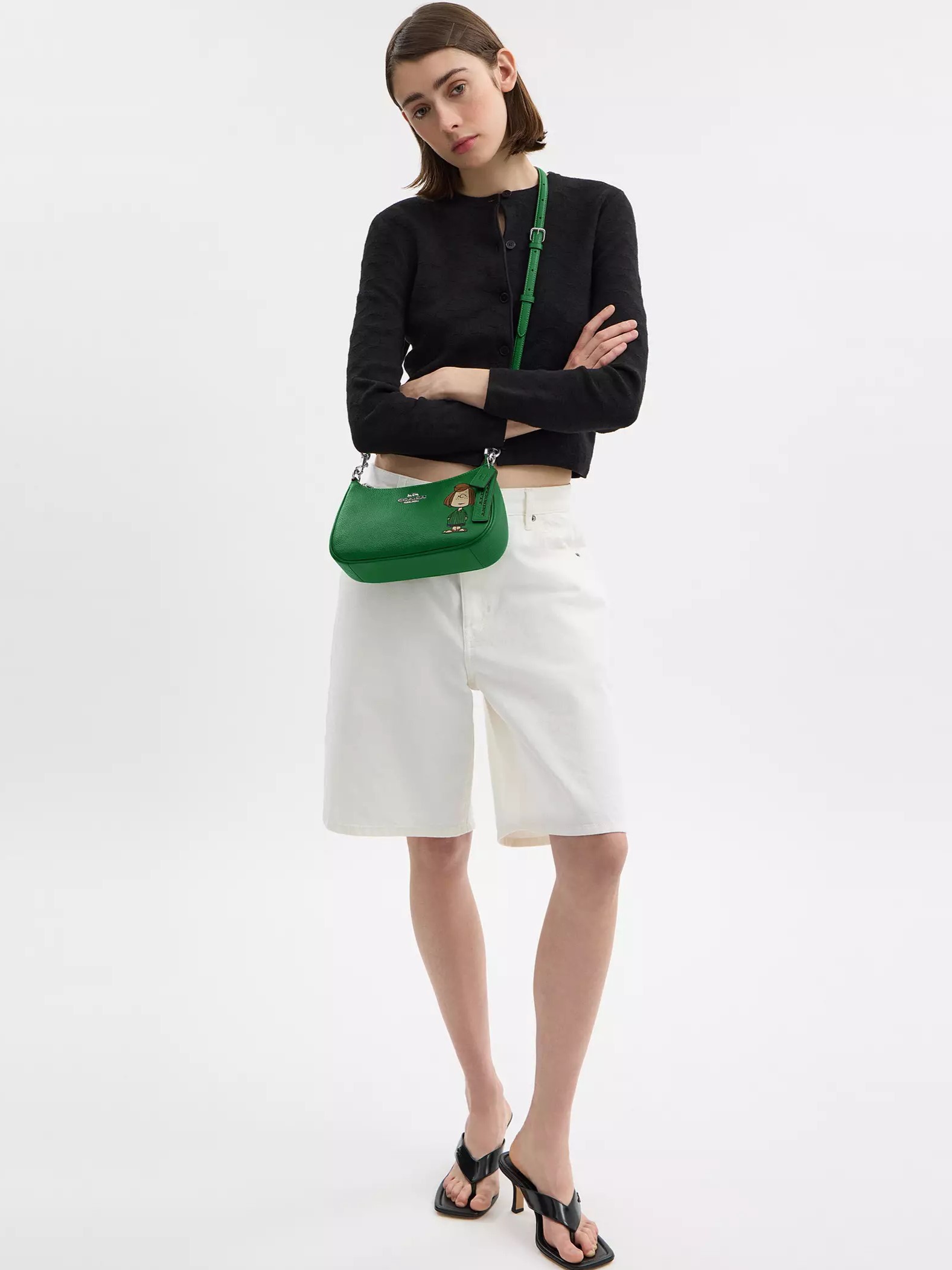 Túi Coach X Peanuts Teri Shoulder Bag With Peppermint Patty Kelly Green Multi CBJ77 8