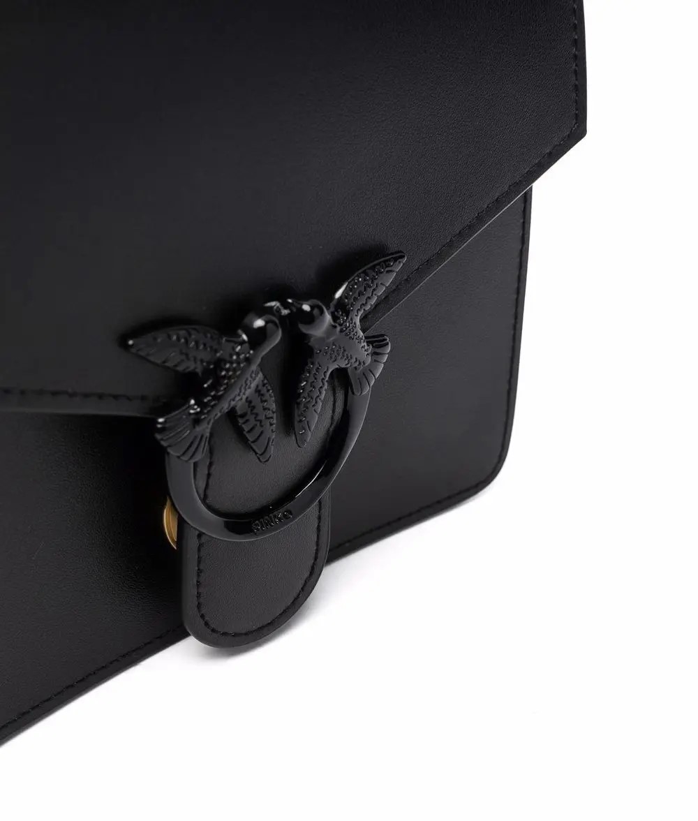Túi Pinko Mini Love Bag Top Handle Maxi Chain Black 5