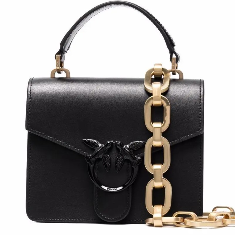 Túi Pinko Mini Love Bag Top Handle Maxi Chain Black 6