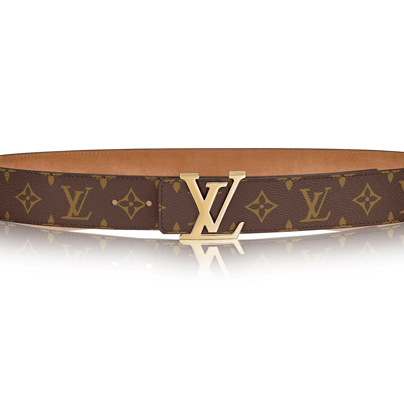 Louis Vuitton Vintage  Damier Ebene Inventeur Belt  Brown Gold  Leather  Belt  Luxury High Quality  Avvenice
