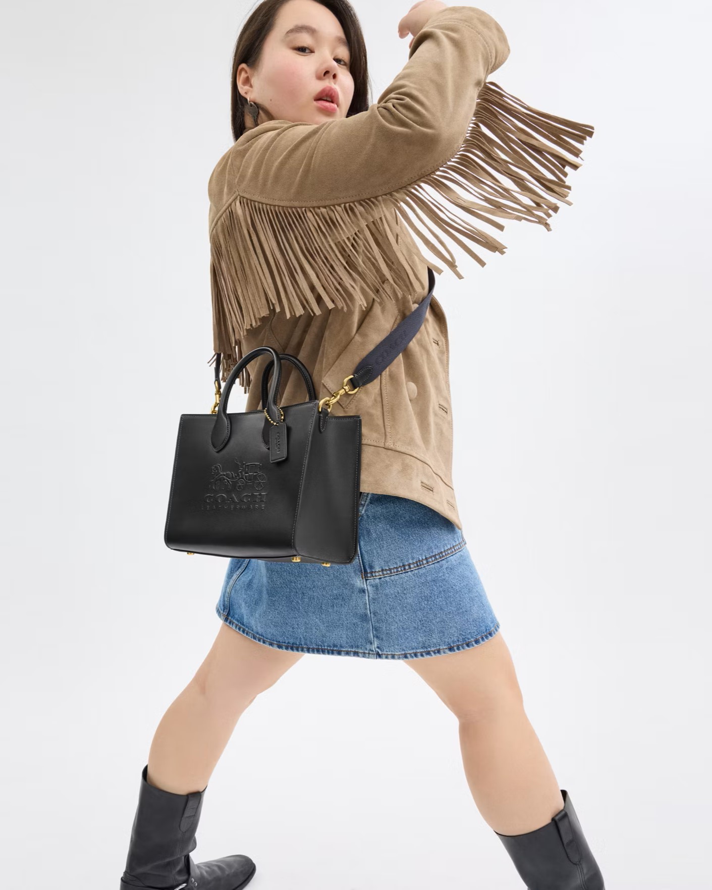 Túi Coach nữ Ace Tote Bag 26 Black CR681 5