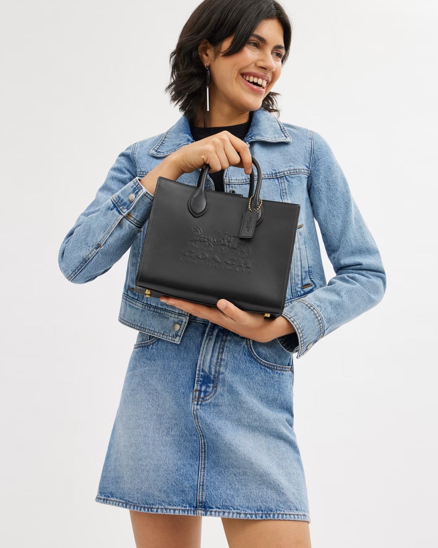 Túi Coach nữ Ace Tote Bag 26 Black CR681 8