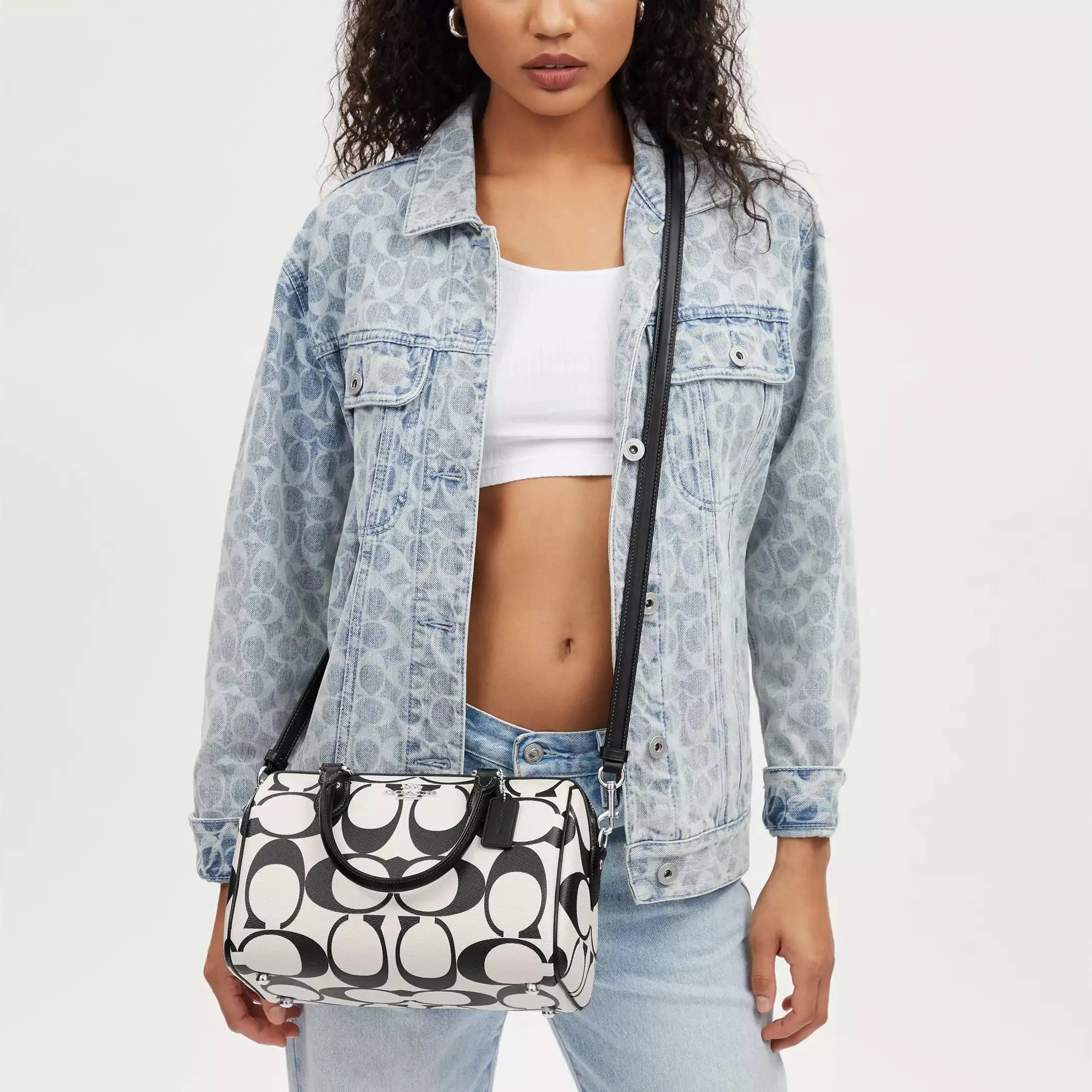 Túi Coach Rowan Satchel In Signature Canvas Chalk Multi CP08 2