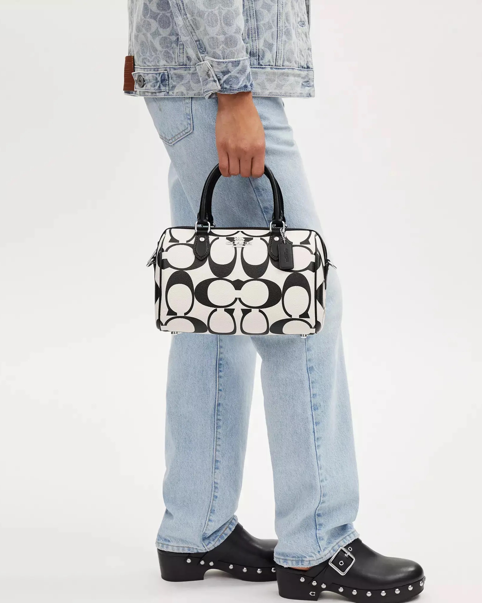 Túi Coach Rowan Satchel In Signature Canvas Chalk Multi CP089 4