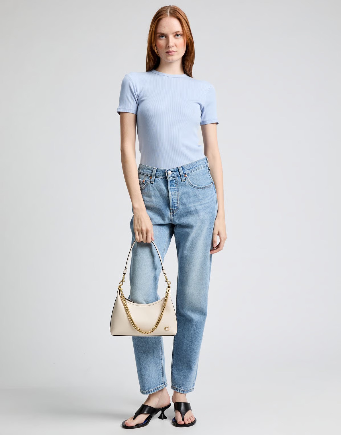 Túi kẹp nách Coach Juliet Shoulder Bag 25 Smooth Leather Chalk CW640 16