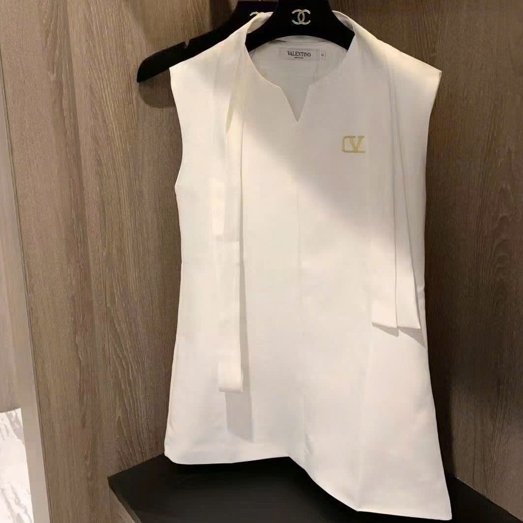 Áo đầm trắng nữ dáng ngắn kèm dây nơ Valentino 6