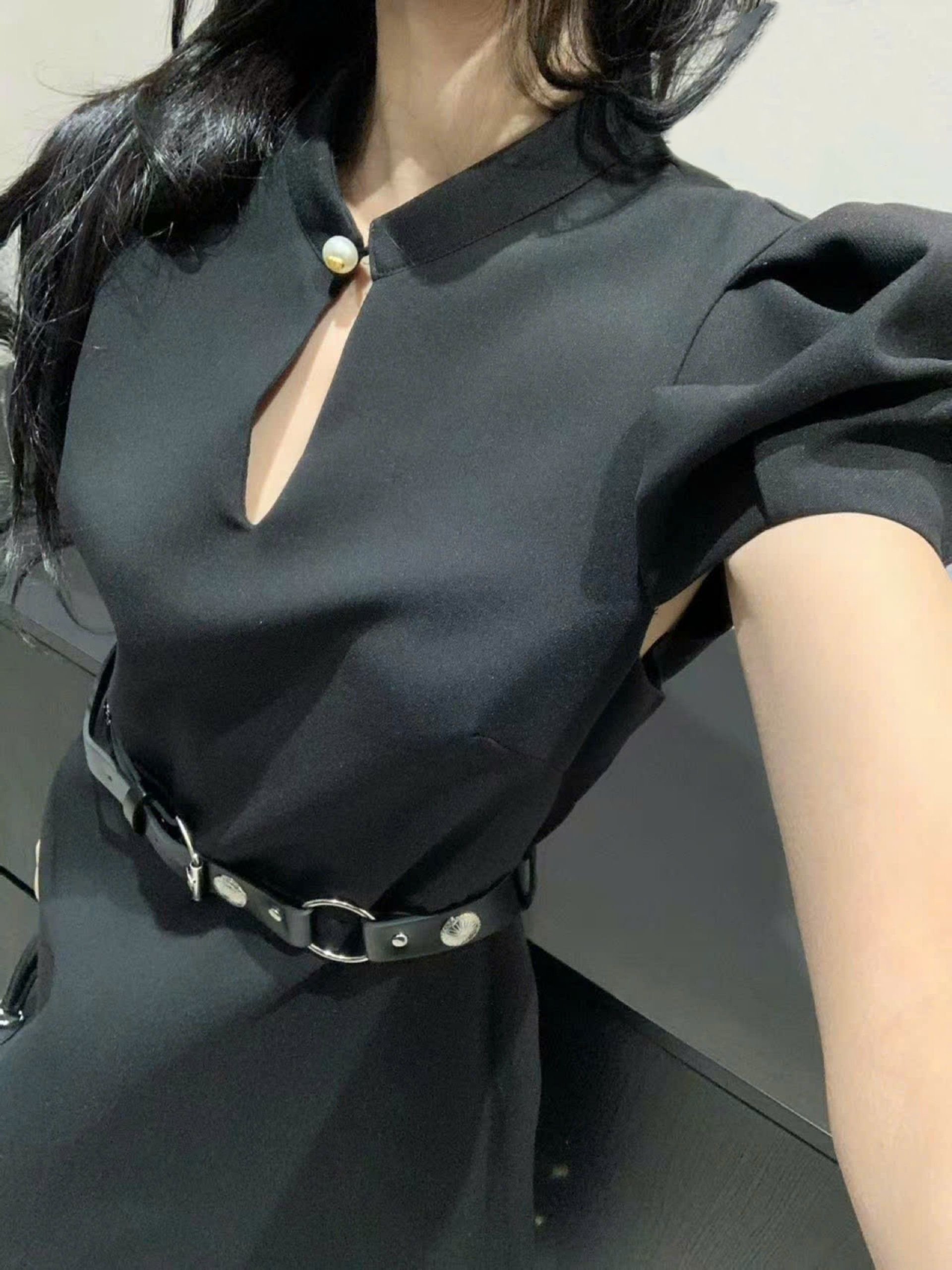 Đầm dài xòe nữ Dior kèm thắt lưng 3