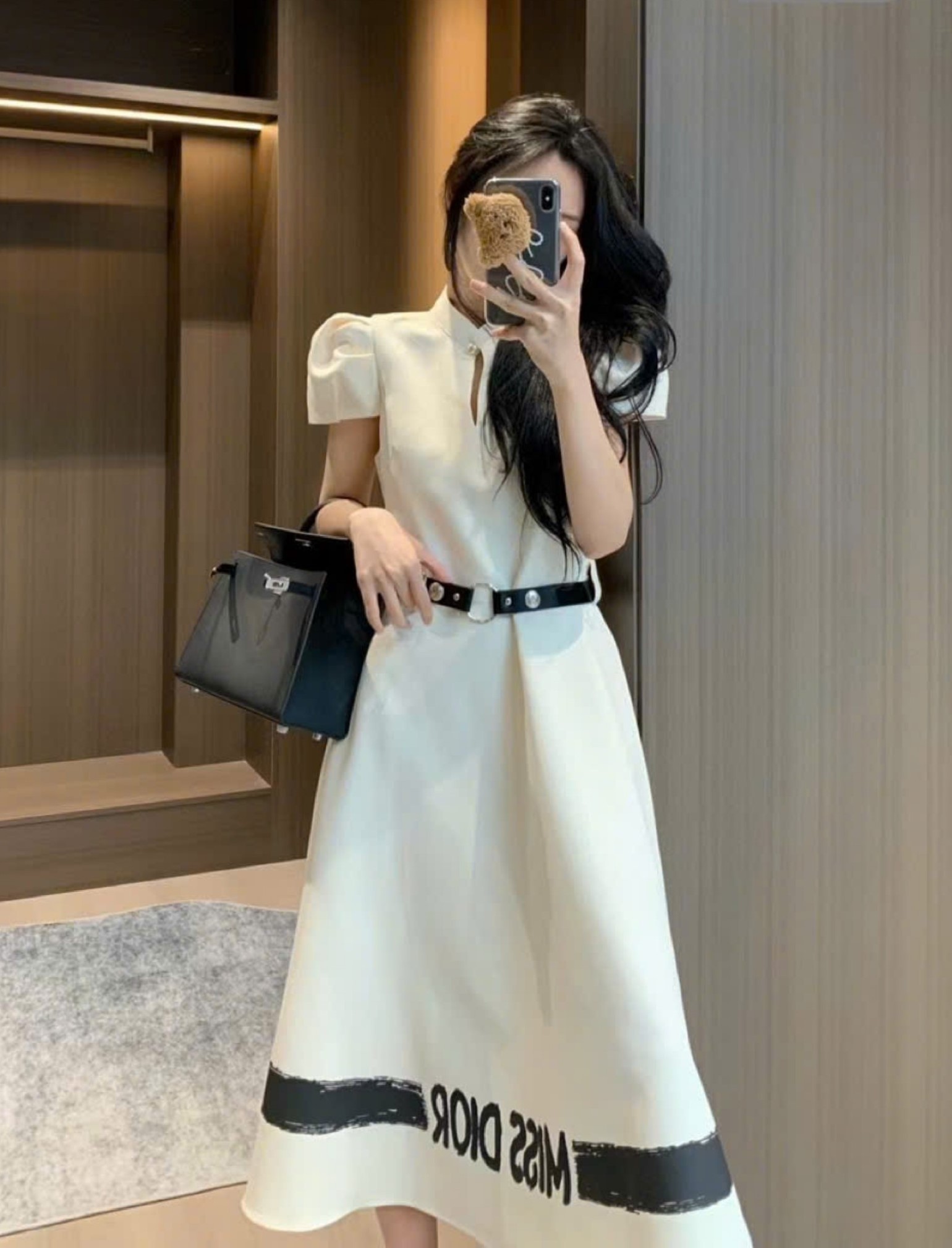Đầm dài xòe nữ Dior kèm thắt lưng 7