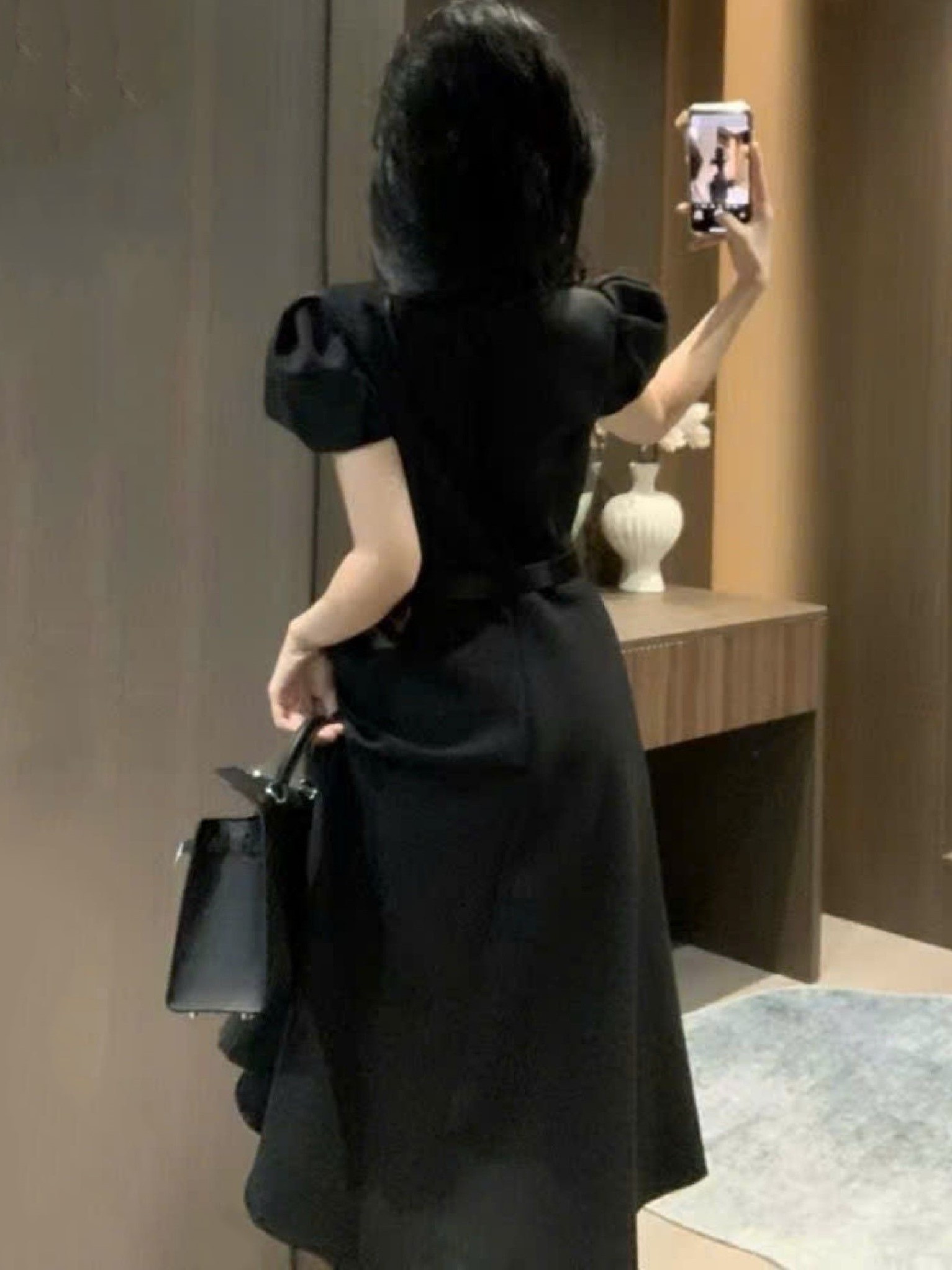 Đầm dài xòe nữ Dior kèm thắt lưng 9