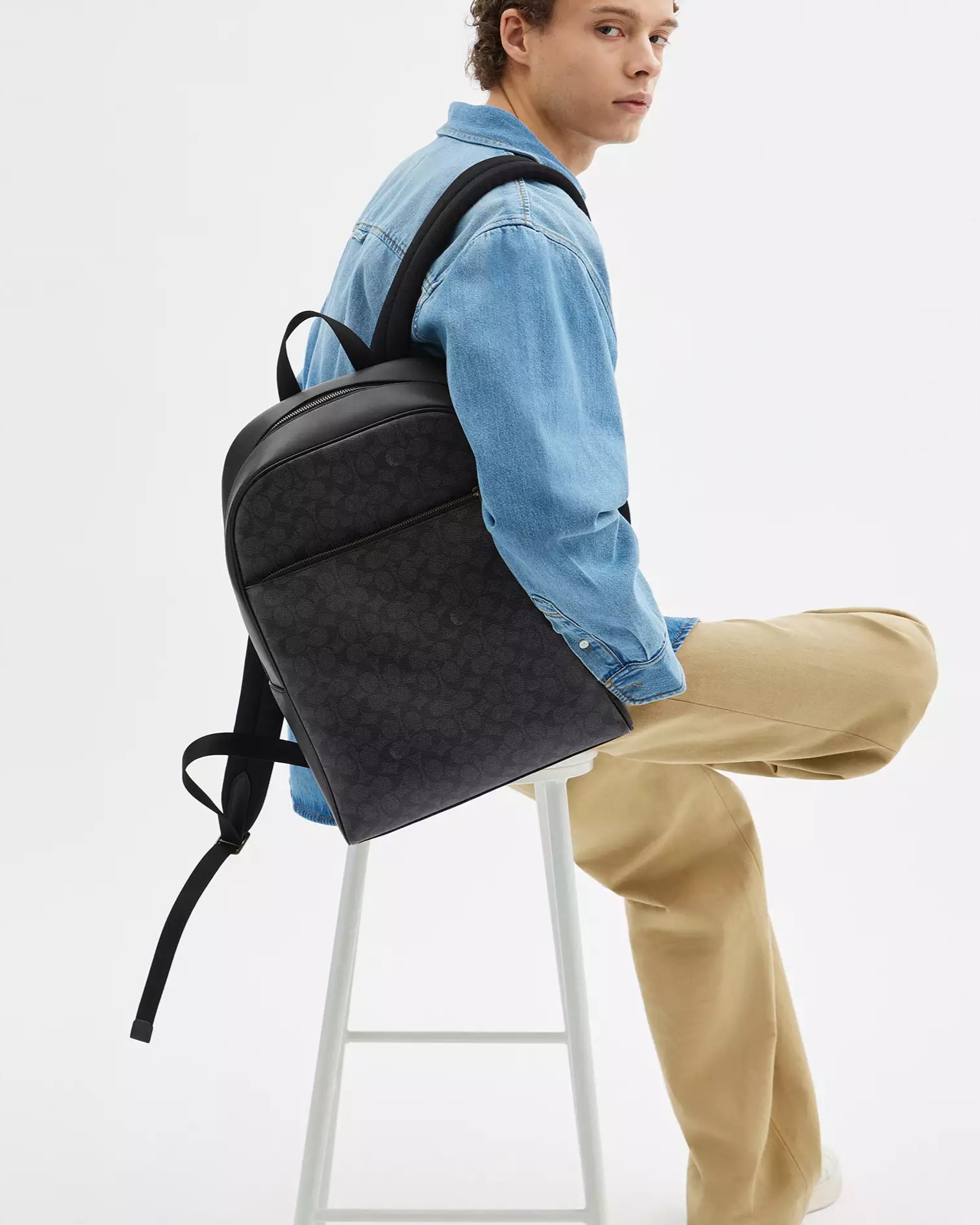 Balô Coach Owen Backpack In Signature Canvas Charcoal CAJ90 3