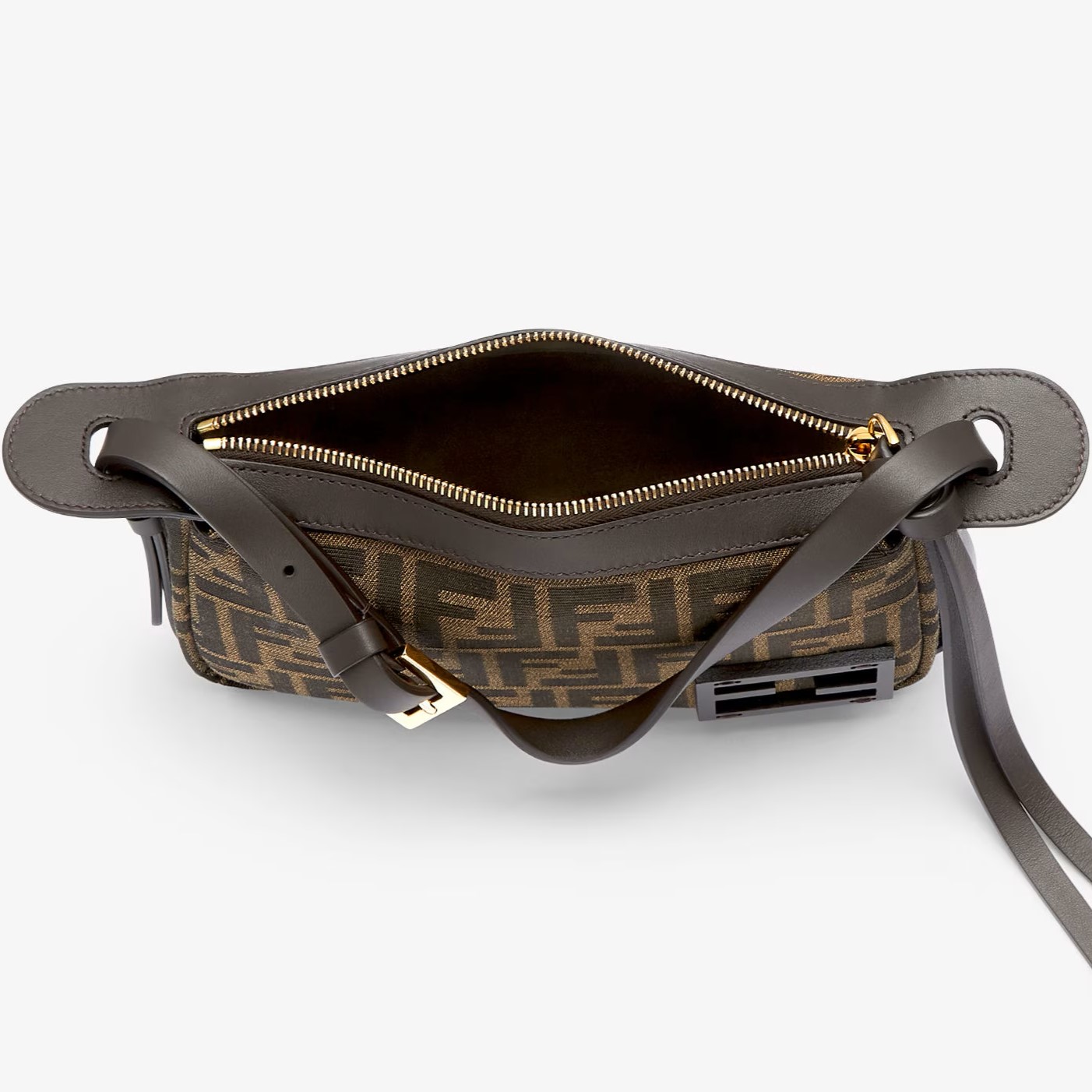 Túi xách nữ Simply Fendi Brown FF Jacquard Fabric Mini Bag 3