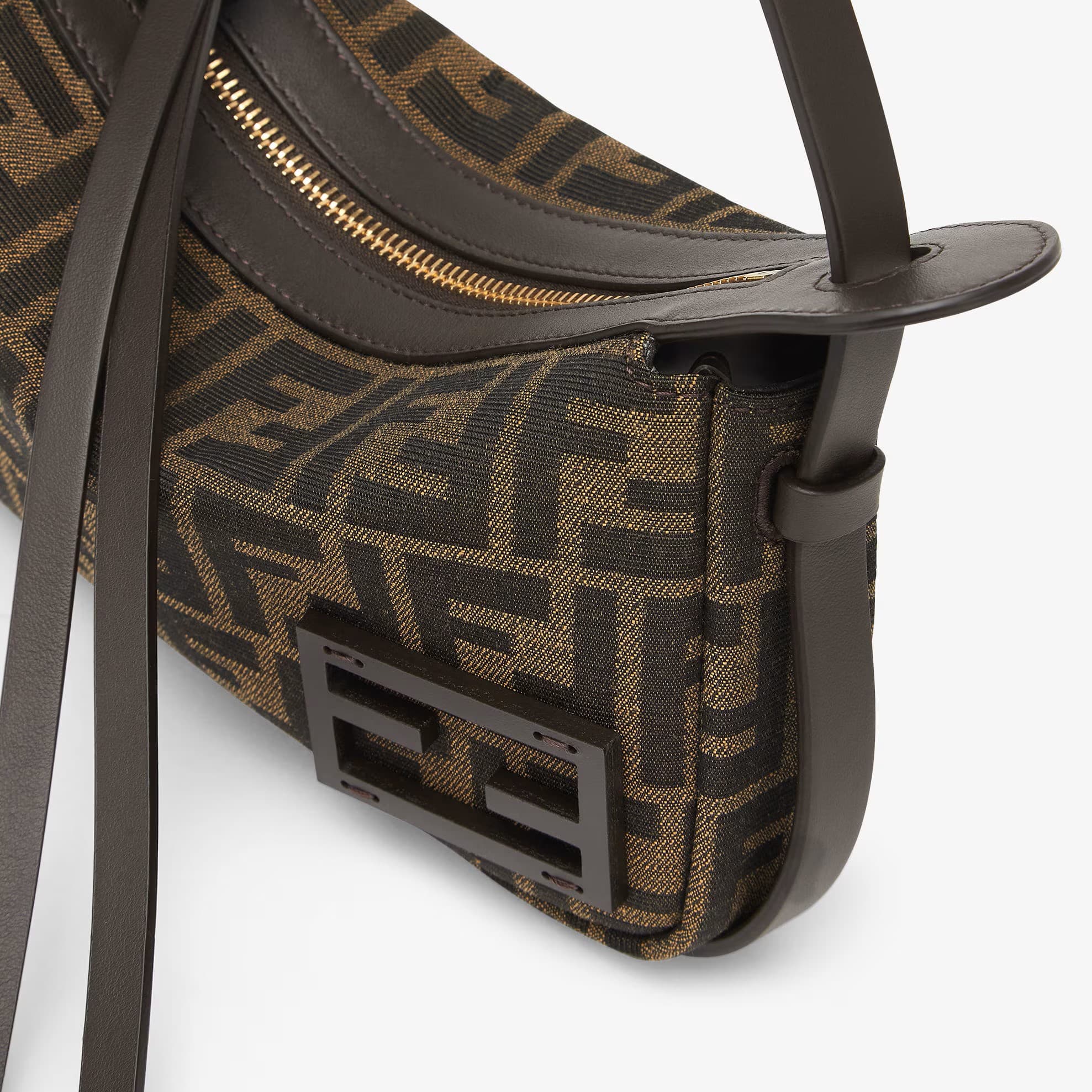 Túi xách nữ Simply Fendi Brown FF Jacquard Fabric Mini Bag 9