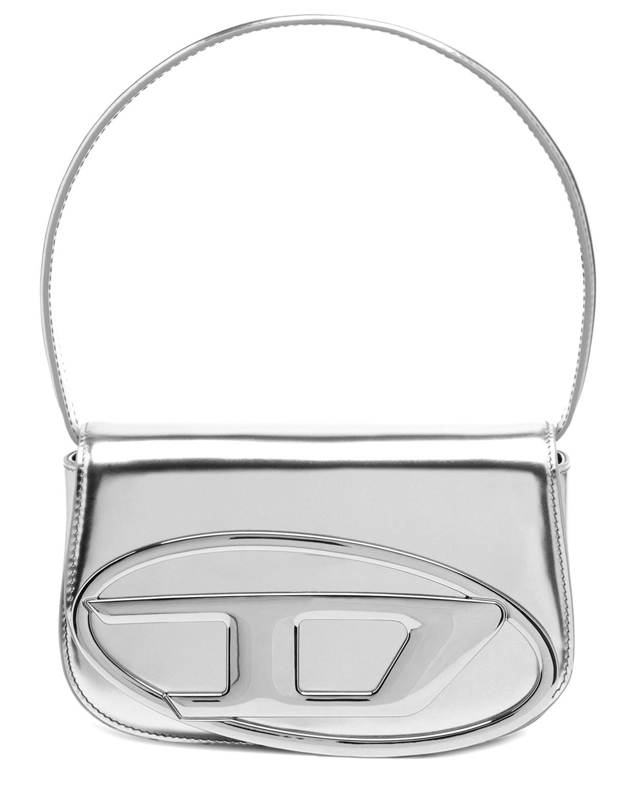 TÚI ĐEO VAI NỮ DIESEL WOMENS 1DR ICONIC SHOULDER BAG IN SILVER MIRRORED LEATHER MÀU BẠC 18