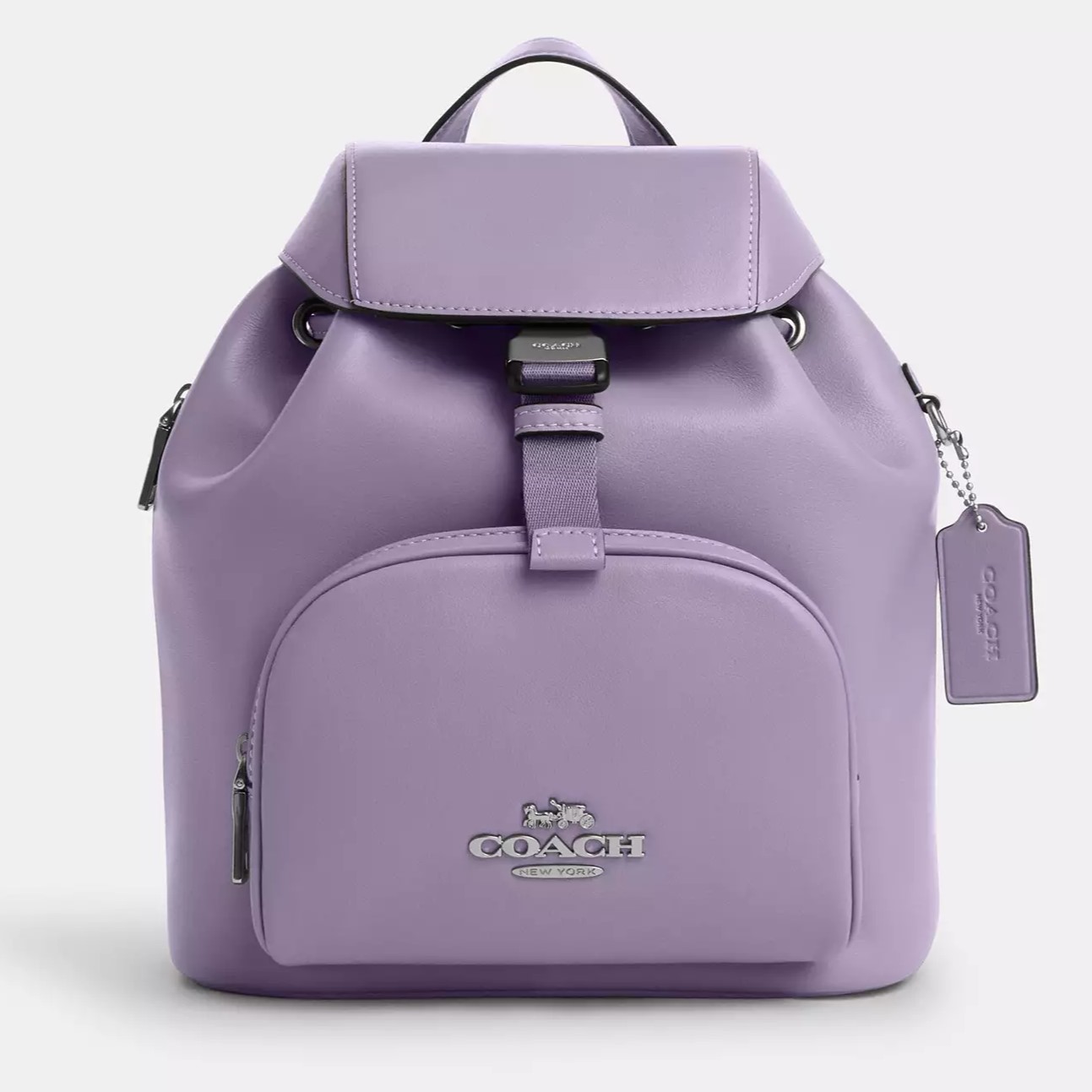 BALÔ COACH NỮ PACE SILVER LIGHT VIOLET REFINED CALF LEATHER BACKPACK CR100 2