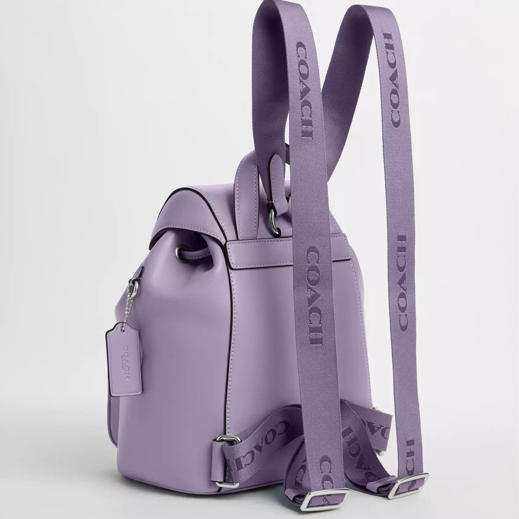BALÔ COACH NỮ PACE SILVER LIGHT VIOLET REFINED CALF LEATHER BACKPACK CR100 5