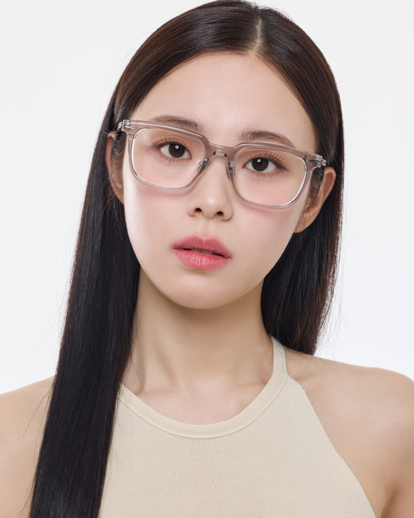 Mắt kính gọng cận Gentle Monster Zin GC7 Clear Lenses Square Shape Translucent Gray Acetate Frame 17