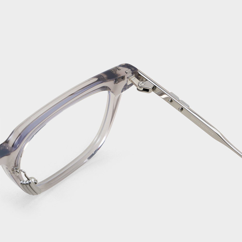 Mắt kính gọng cận Gentle Monster Zin GC7 Clear Lenses Square Shape Translucent Gray Acetate Frame 21