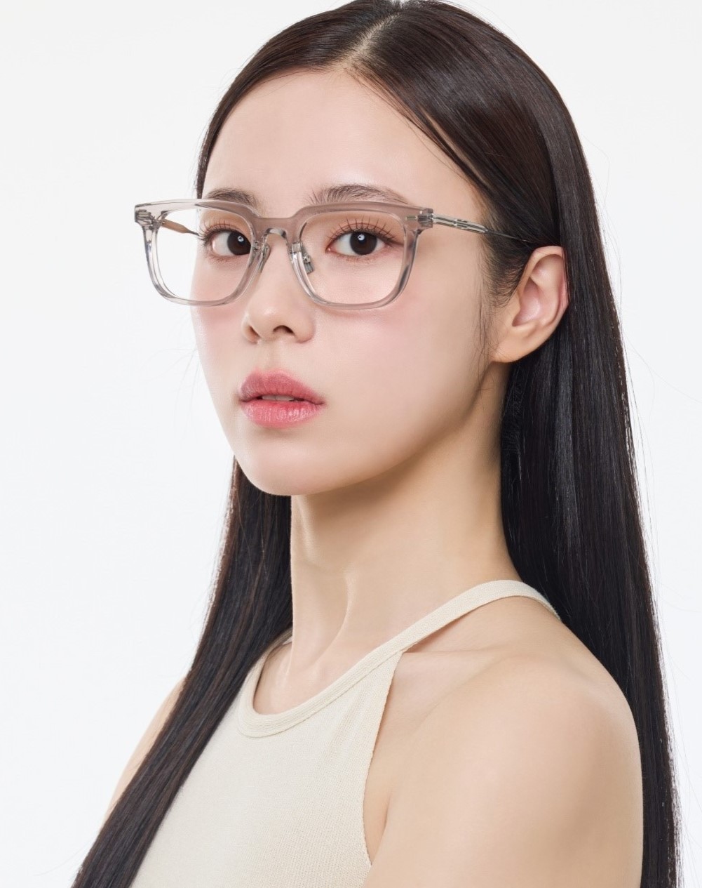 Mắt kính gọng cận Gentle Monster Zin GC7 Clear Lenses Square Shape Translucent Gray Acetate Frame 25