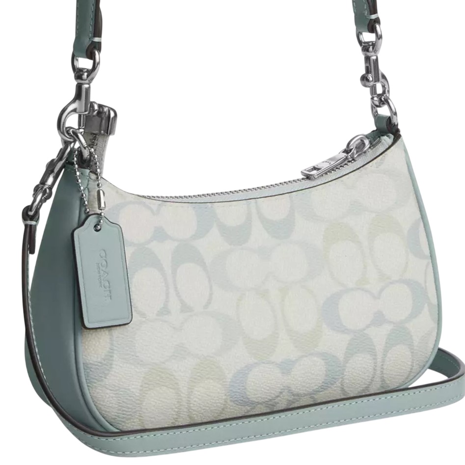 Túi Coach Teri Mini Crossbody Bag In Signature Canvas Chalk Blue CDW52 2
