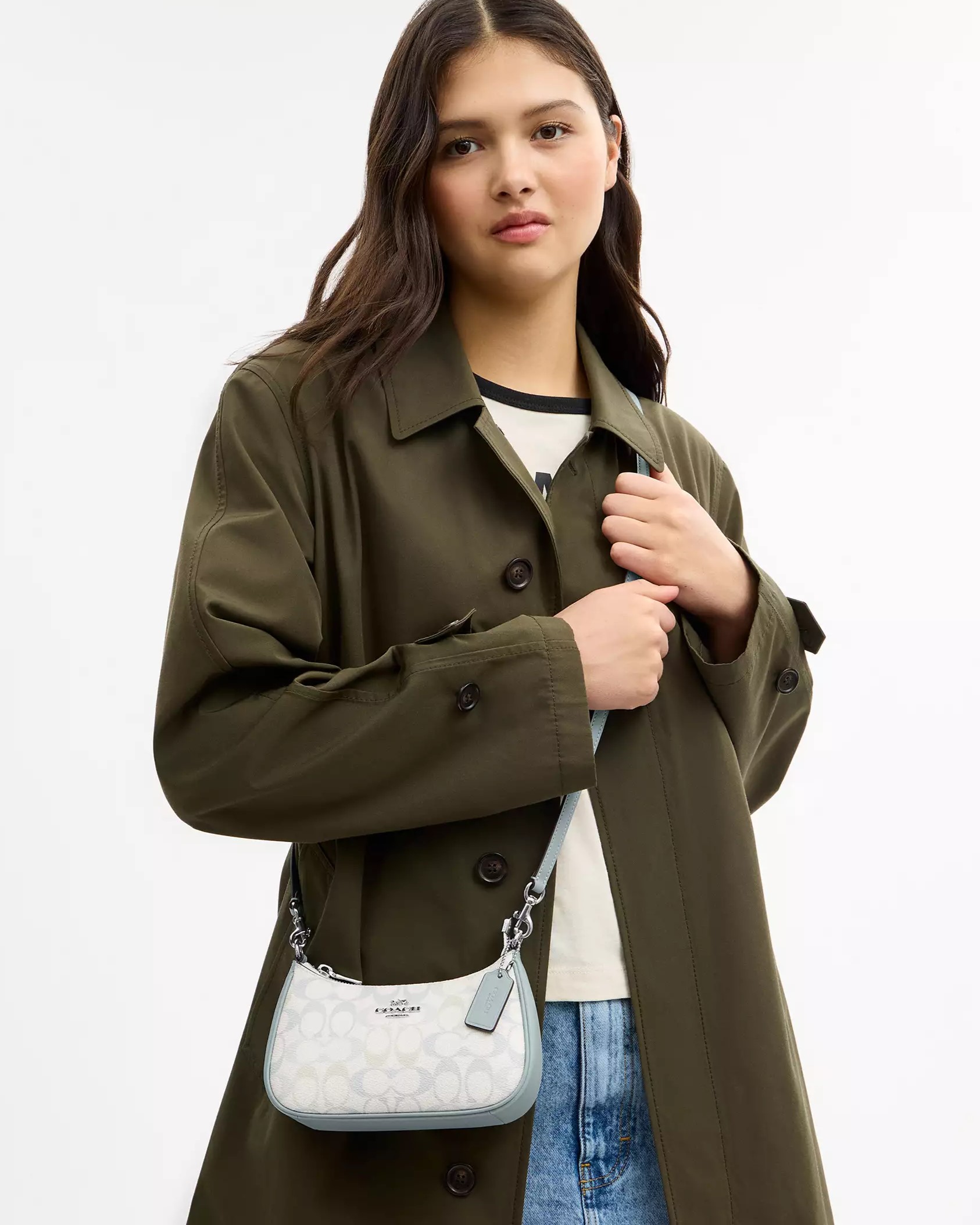 Túi Coach Teri Mini Crossbody Bag In Signature Canvas Chalk Blue CDW52 9