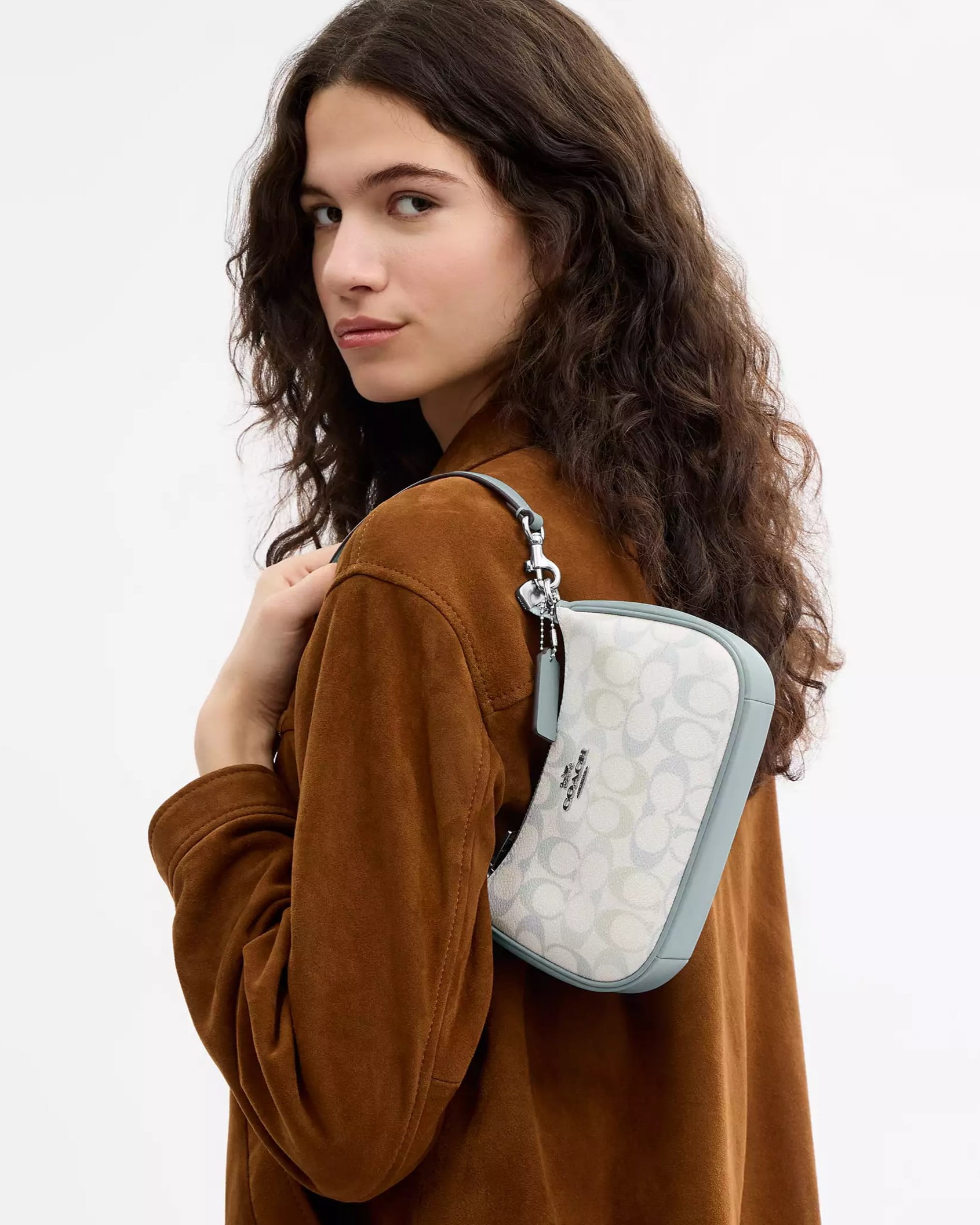 Túi Coach Teri Mini Crossbody Bag In Signature Canvas Chalk Blue CDW52 10