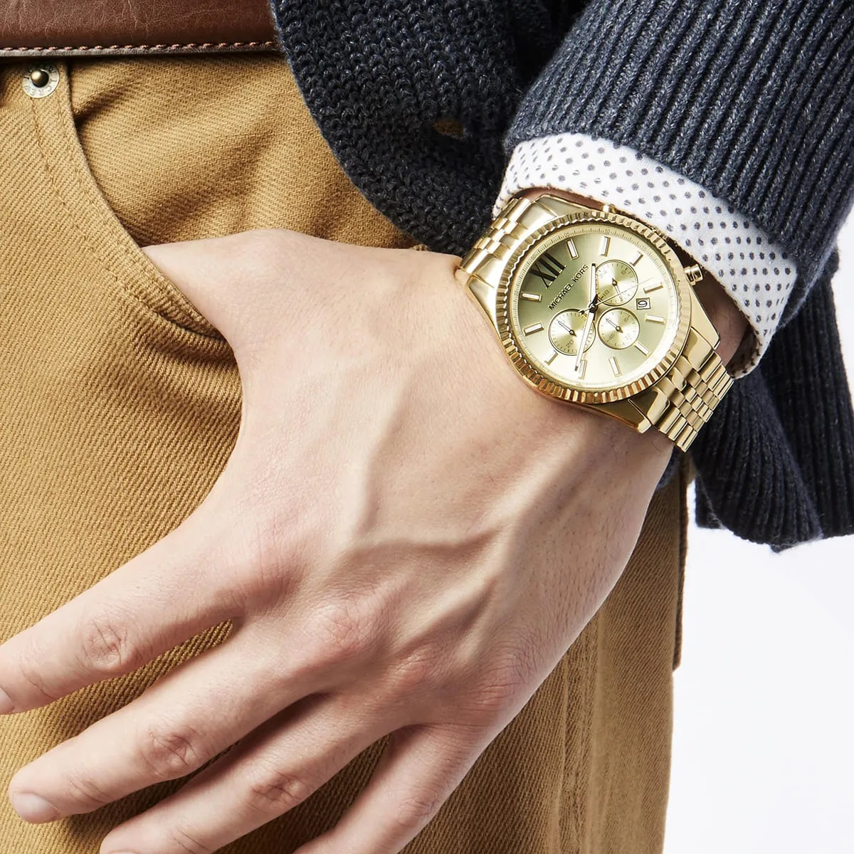 Đồng hồ nam Michael Kors Lexington Gold Tone Watch MK8281 3