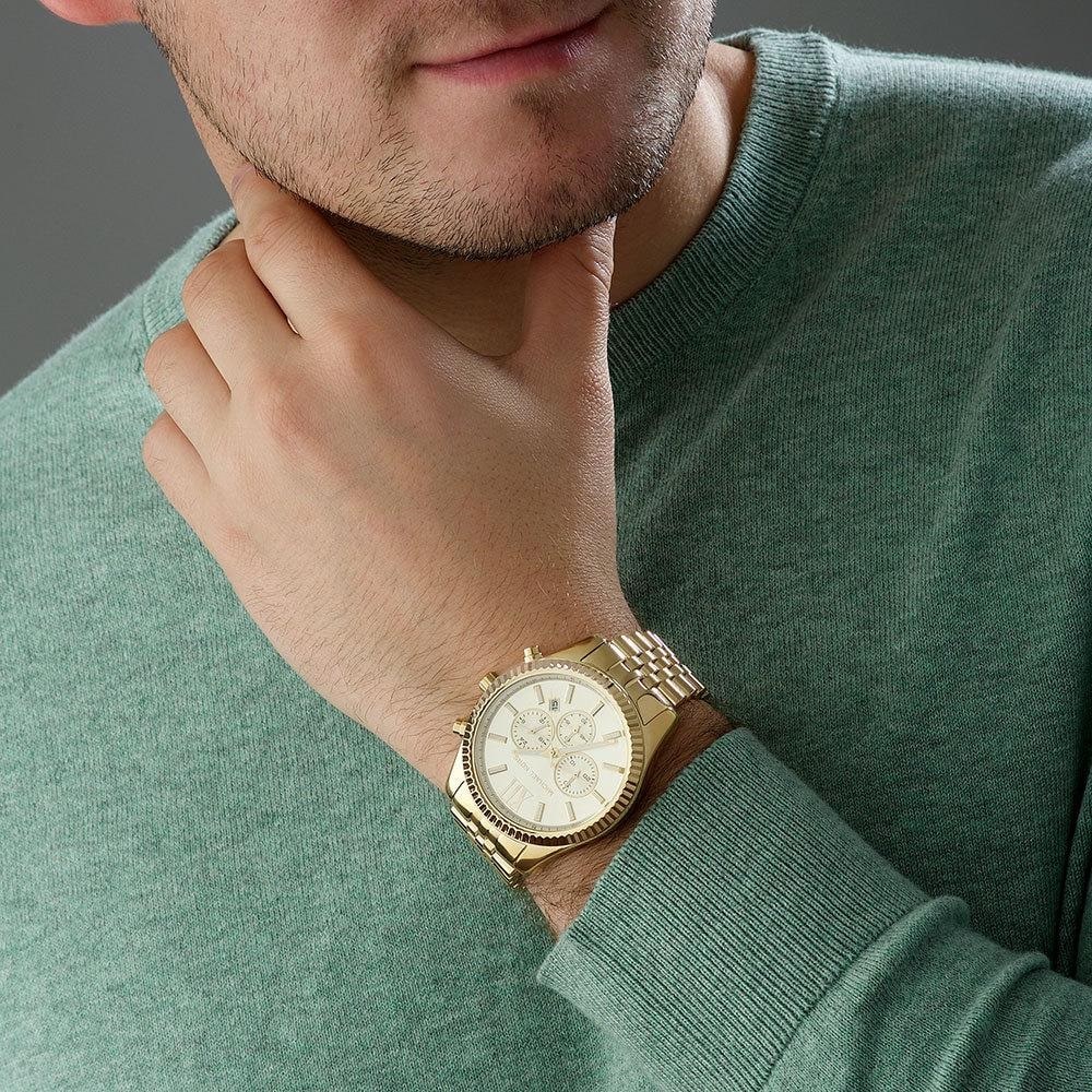 Đồng hồ nam Michael Kors Lexington Gold Tone Watch MK8281 17