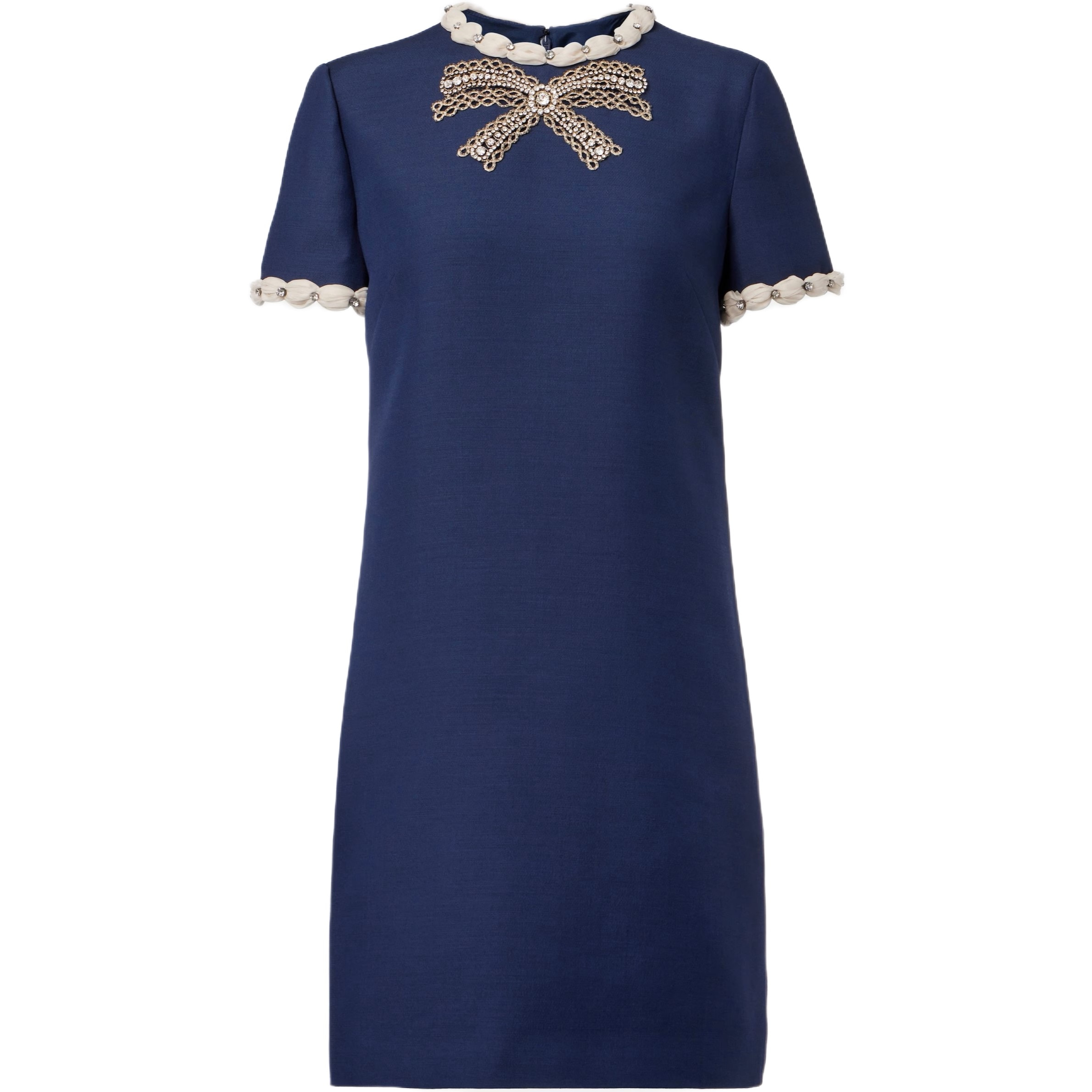 Váy Đầm Valentino Embroidered Crepe Couture Short Dress Indigo 3