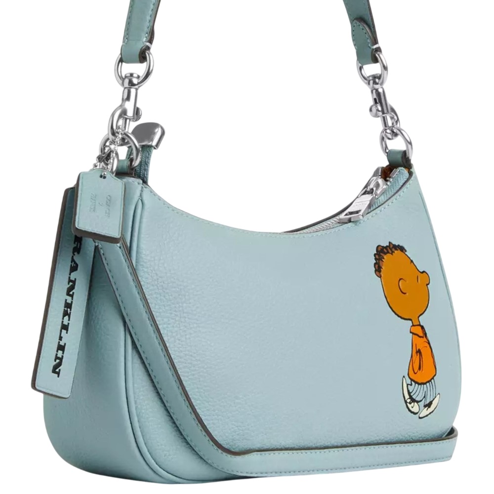 Túi Coach X Peanuts Teri Shoulder Bag With Franklin Light Blue Multi CBJ80 2