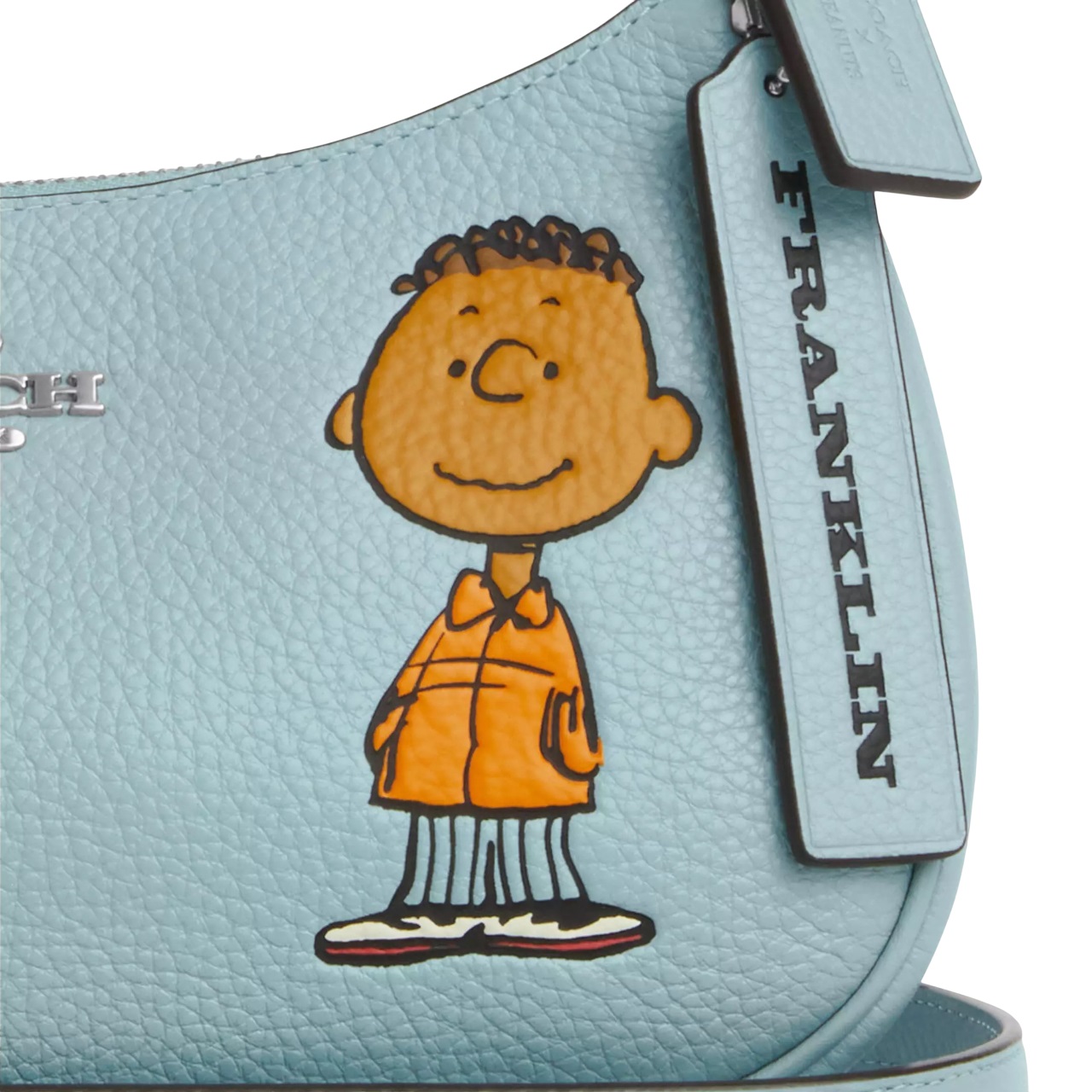 Túi Coach X Peanuts Teri Shoulder Bag With Franklin Light Blue Multi CBJ80 4