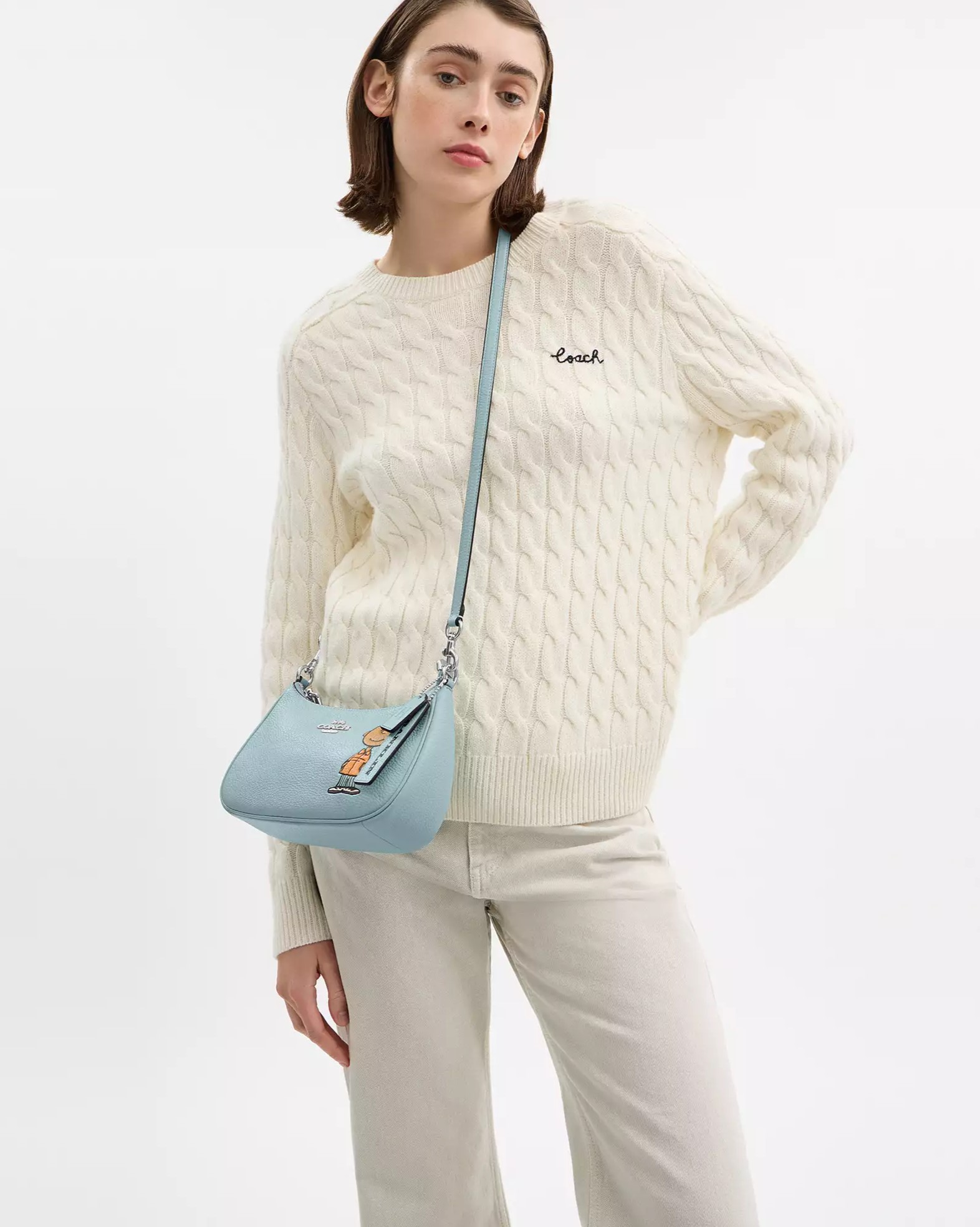 Túi Coach X Peanuts Teri Shoulder Bag With Franklin Light Blue Multi CBJ80 7