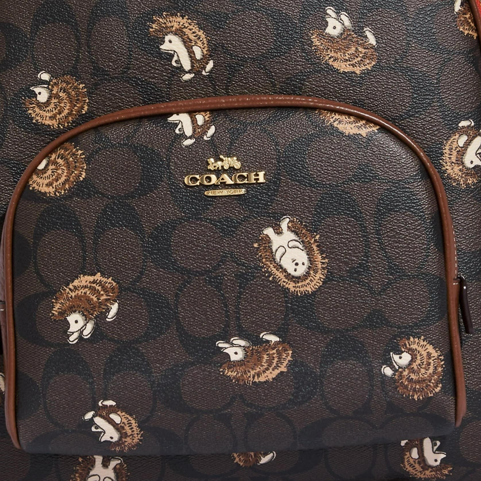 BALO NỮ COACH COURT BACKPACK IN SIGNATURE CANVAS WITH HEDGEHOG PRINT 1