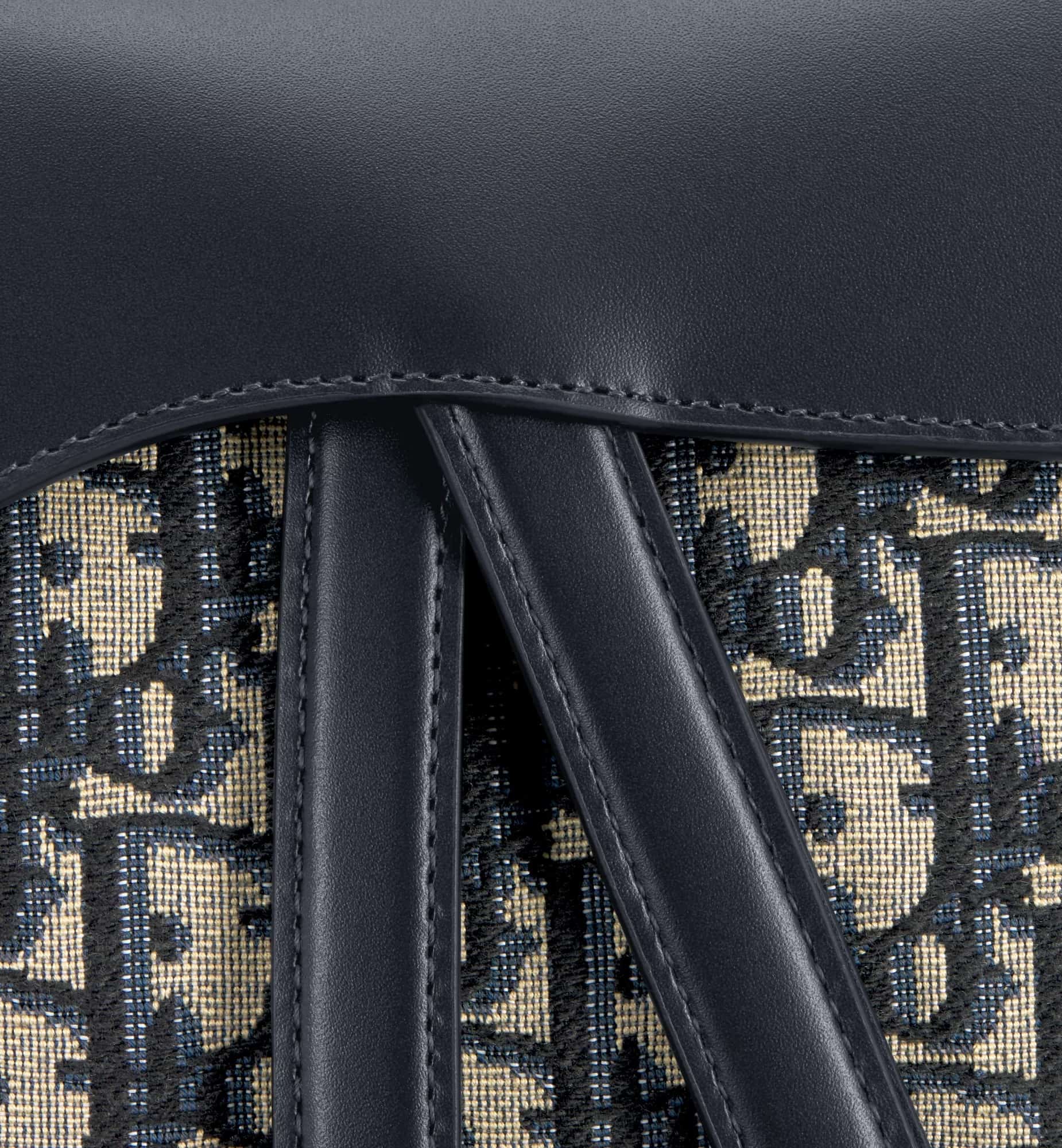 Túi Dior yên ngựa Saddle Bag with Strap Blue Dior Oblique Jacquard and Smooth Calfskin 5