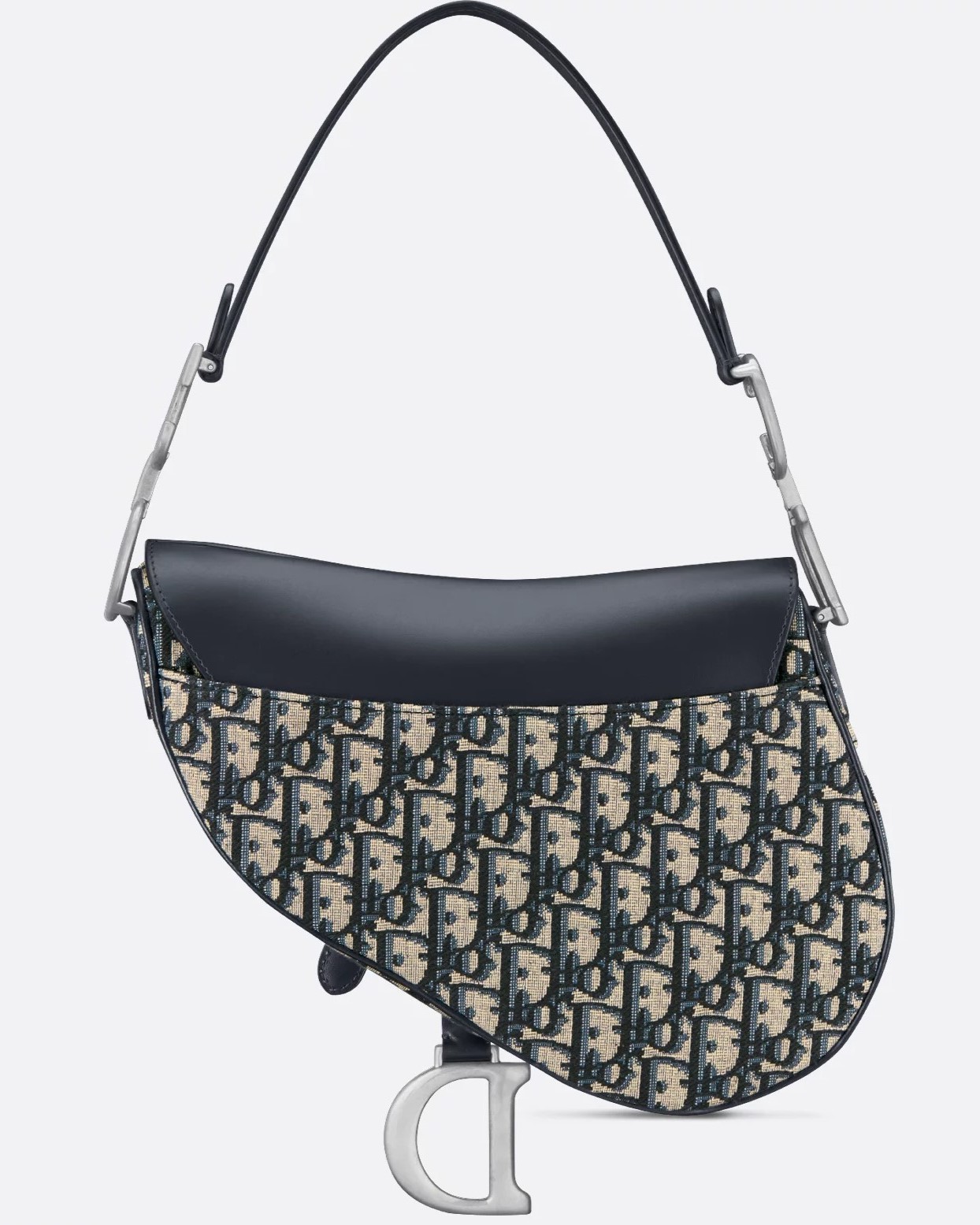 Túi Dior yên ngựa Saddle Bag with Strap Blue Dior Oblique Jacquard and Smooth Calfskin 6