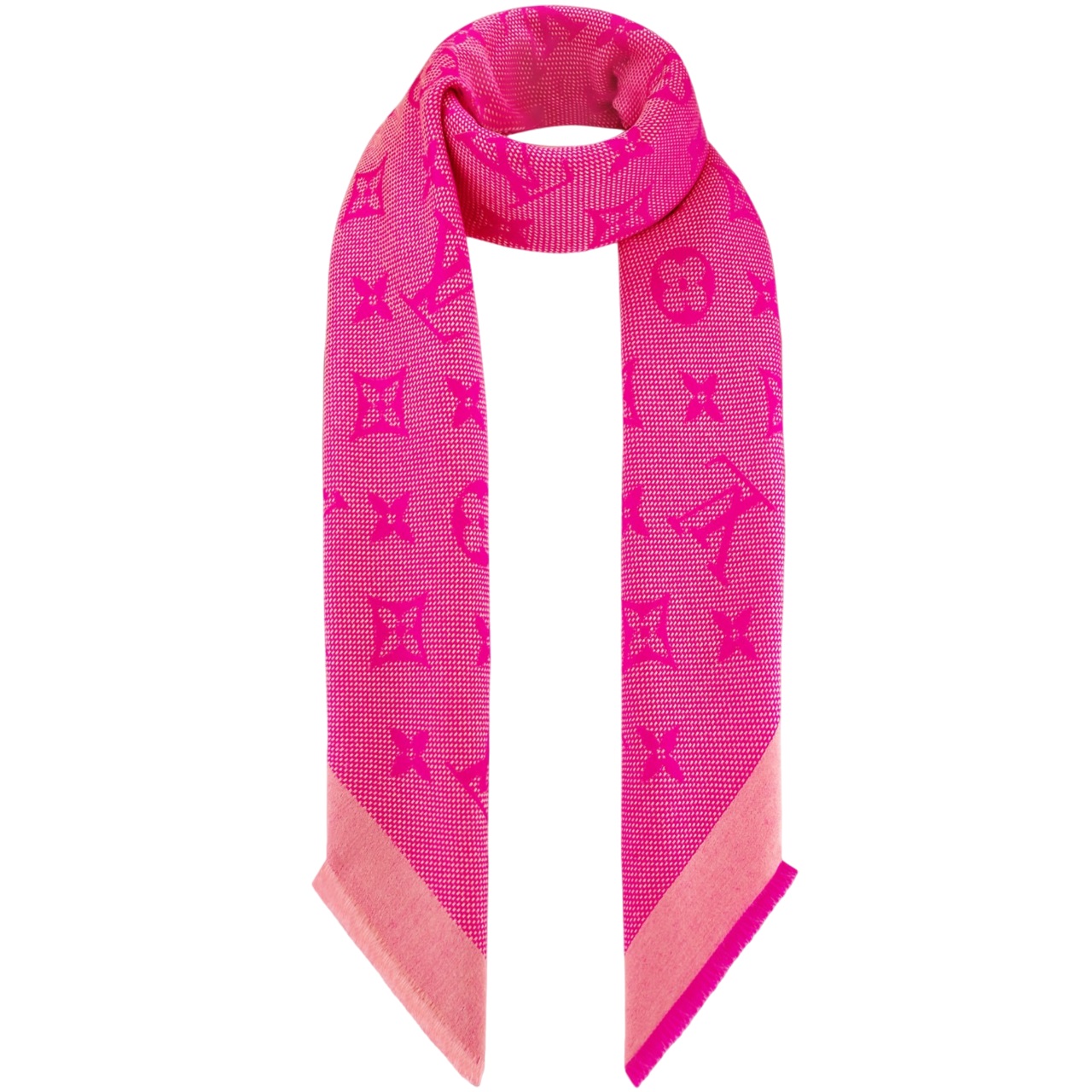 Khăn Choàng LV Louis Vuitton Neo Natté Monogram Fuchsia M73676 1