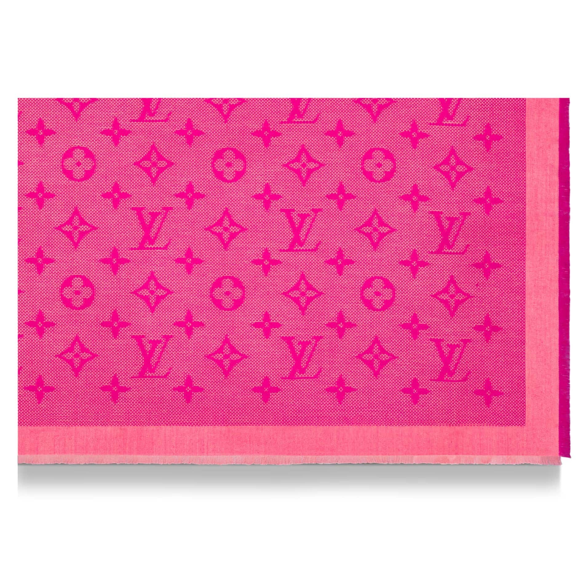 Khăn Choàng LV Louis Vuitton Neo Natté Monogram Fuchsia M73676 3