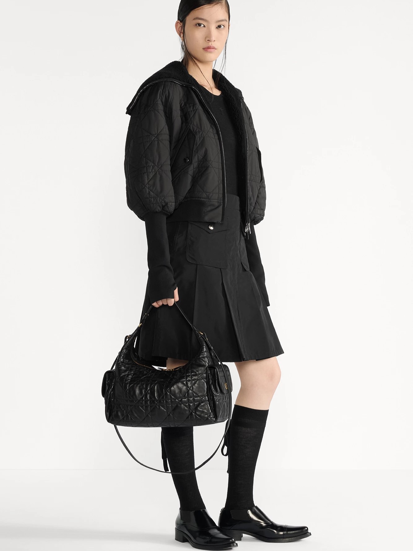 Áo khoác Dior Macrocannage Jacket Black Quilted Technical Taffeta 2