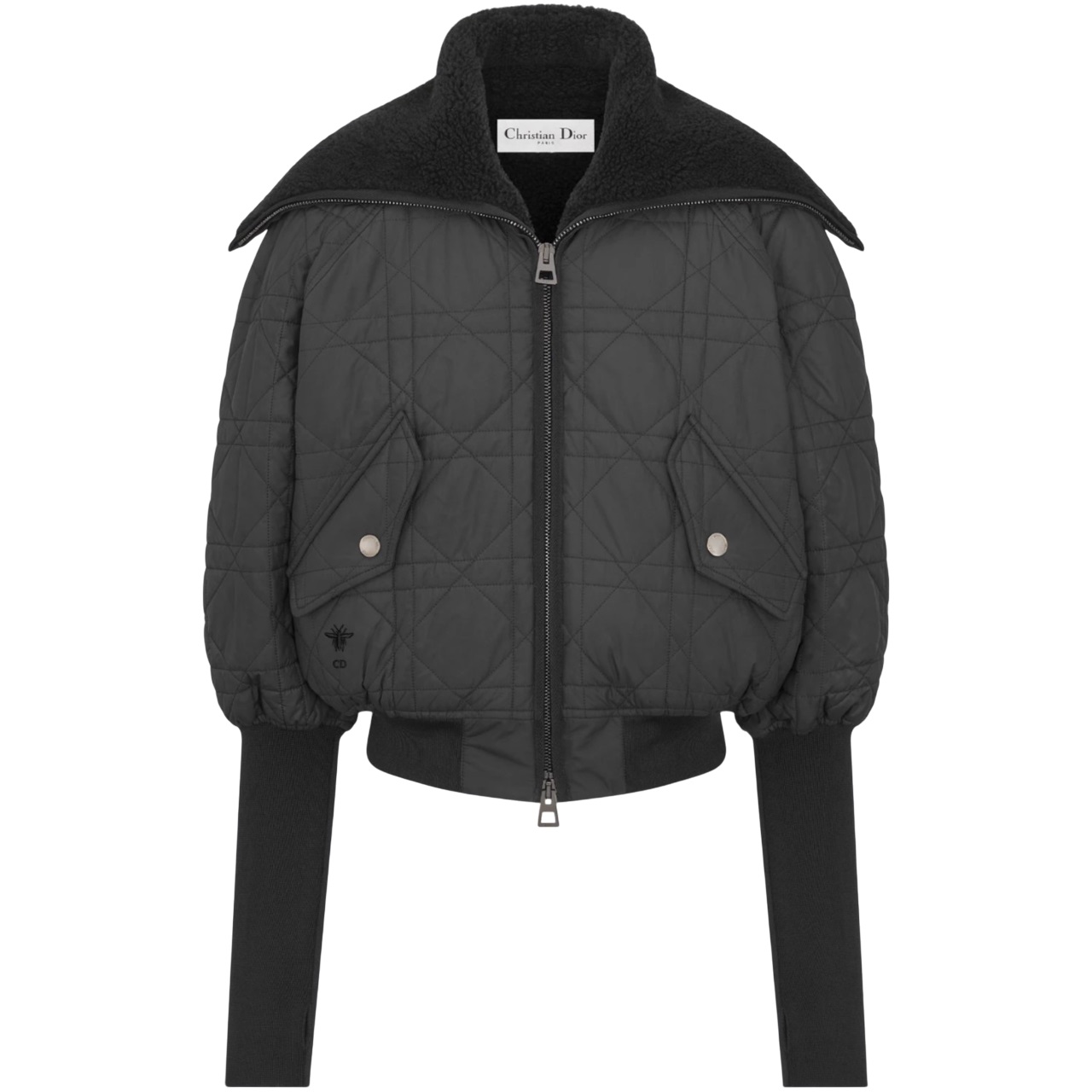 Áo khoác Dior Macrocannage Jacket Black Quilted Technical Taffeta 1