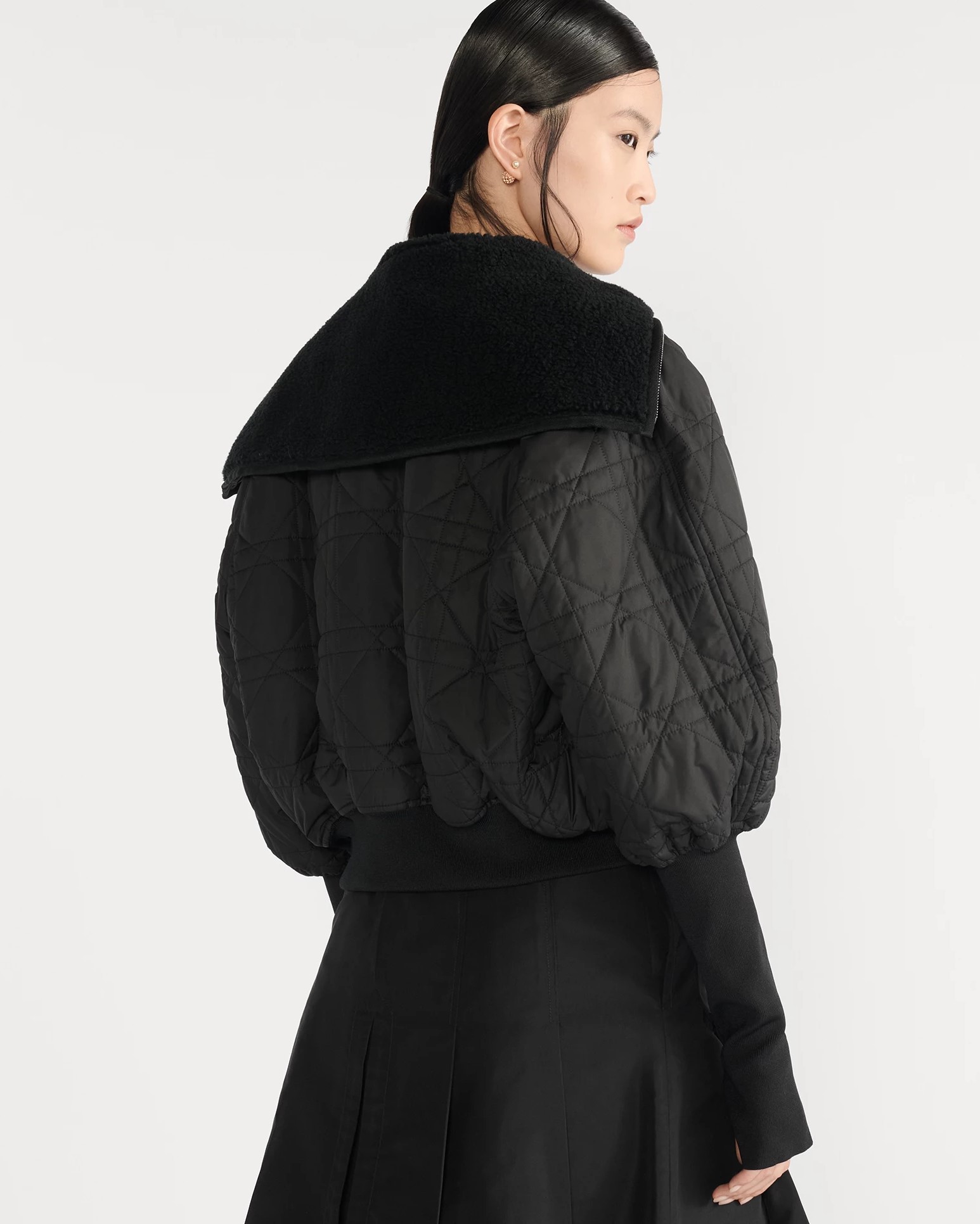 Áo khoác Dior Macrocannage Jacket Black Quilted Technical Taffeta 7