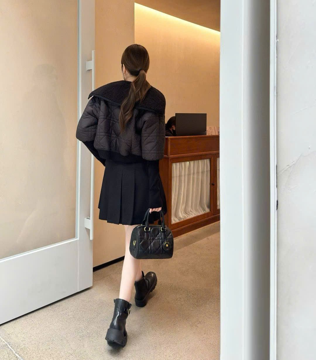 Áo khoác Dior Macrocannage Jacket Black Quilted Technical Taffeta 8