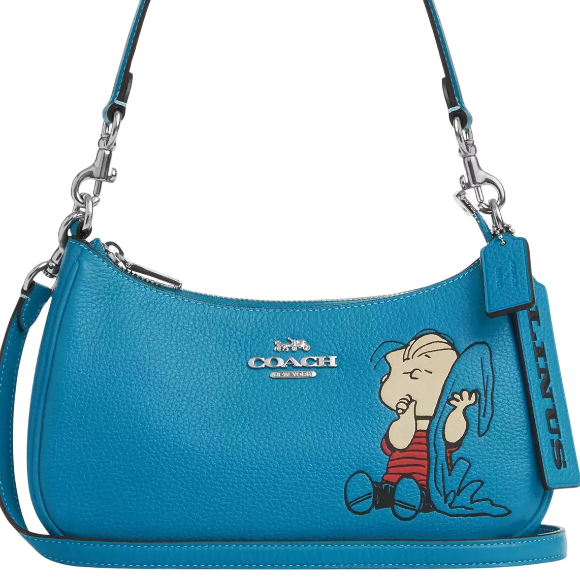 Túi Coach X Peanuts Teri Shoulder Bag With Linus Parrot Blue Multi CBM31 6