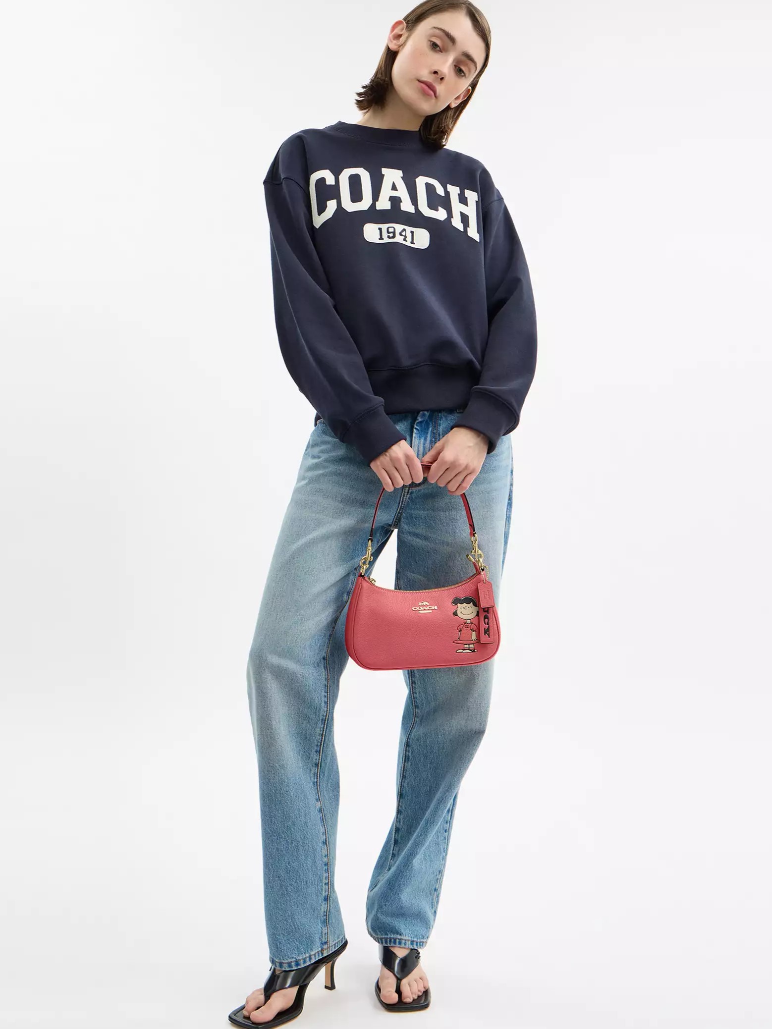 Túi Coach X Peanuts Teri Shoulder Bag With Lucy Bright Coral Multi CBM32 9